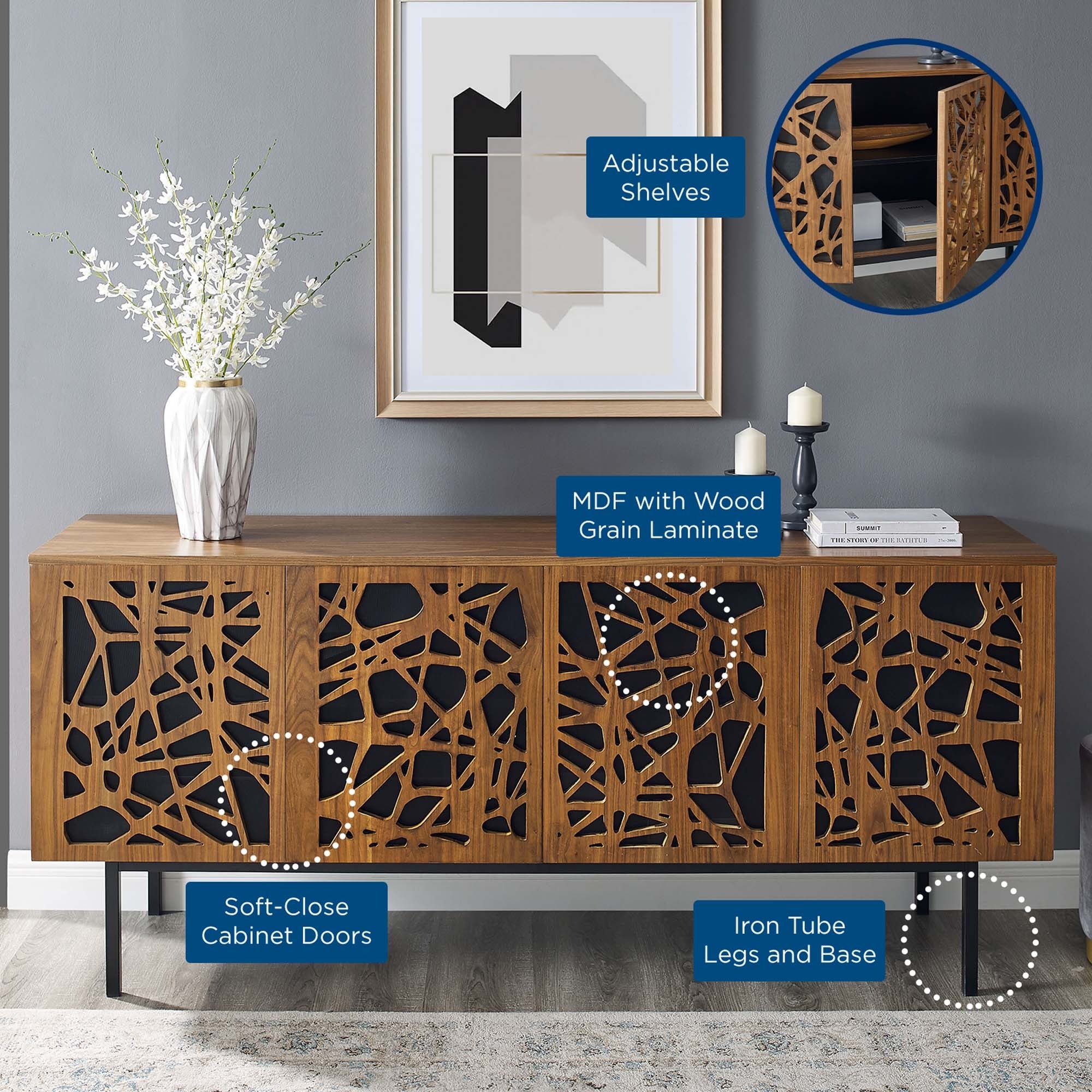 Telluride 73" TV Stand in Walnut