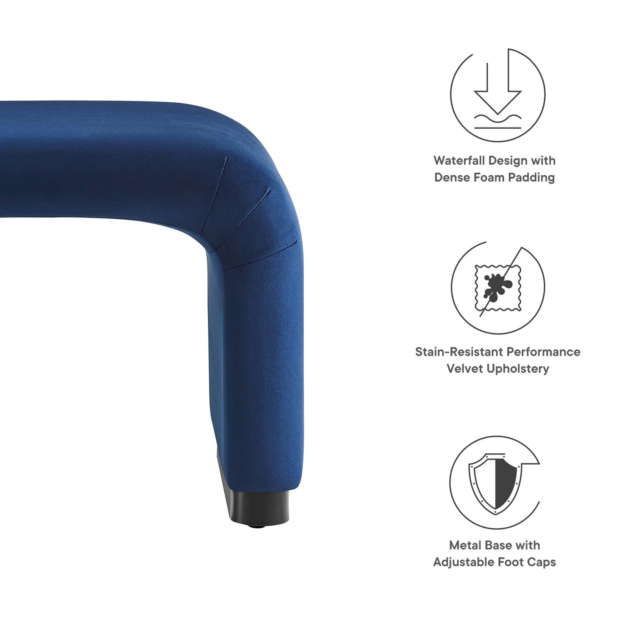 Chaise sans accoudoirs rembourrée en duvet Commix