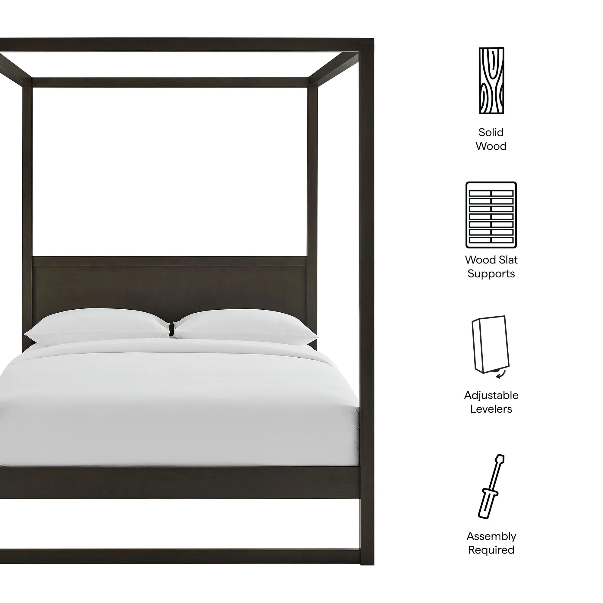 Alva Queen Wood Canopy Platform Bed