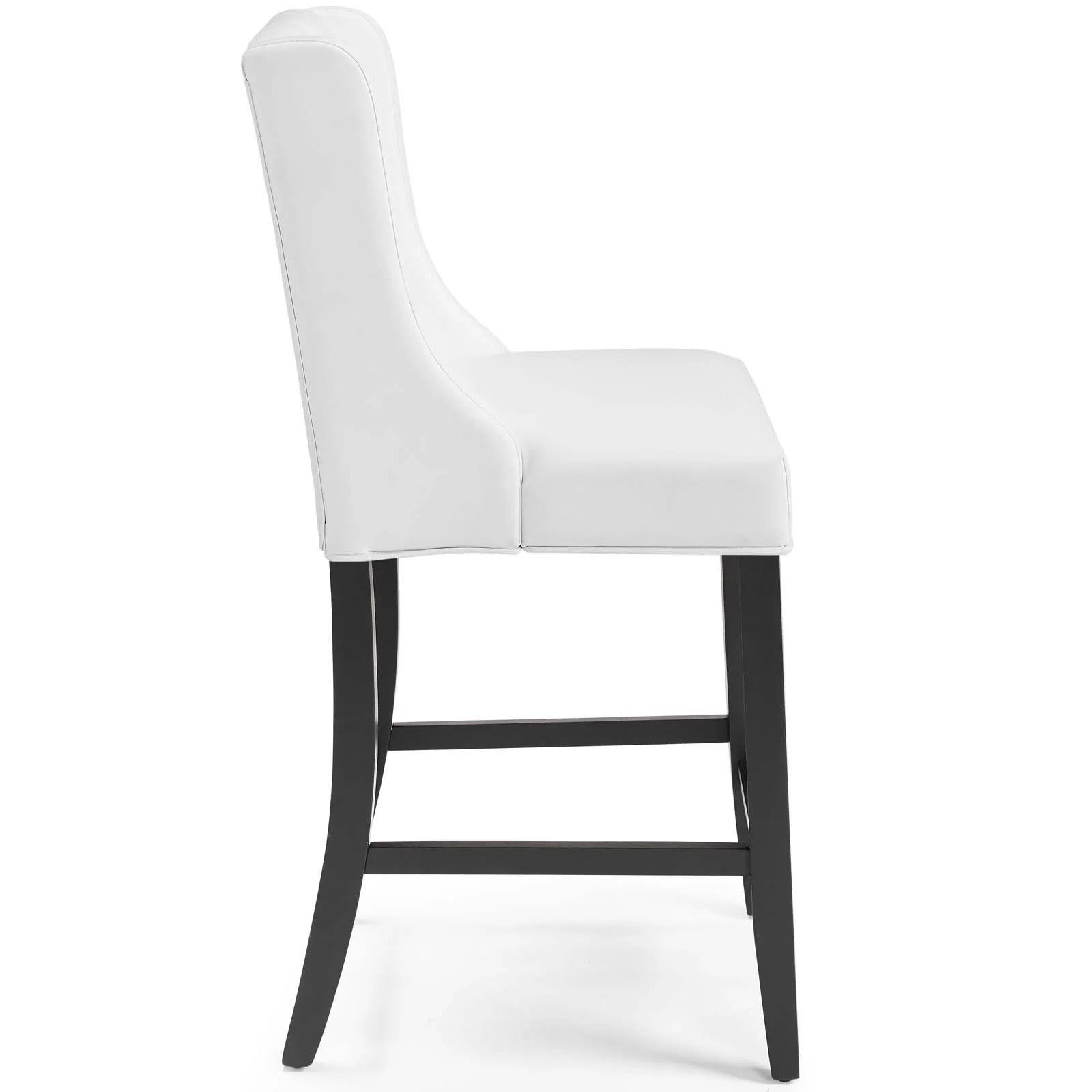 Baronet Tufted Button Faux Leather Counter Stool in White