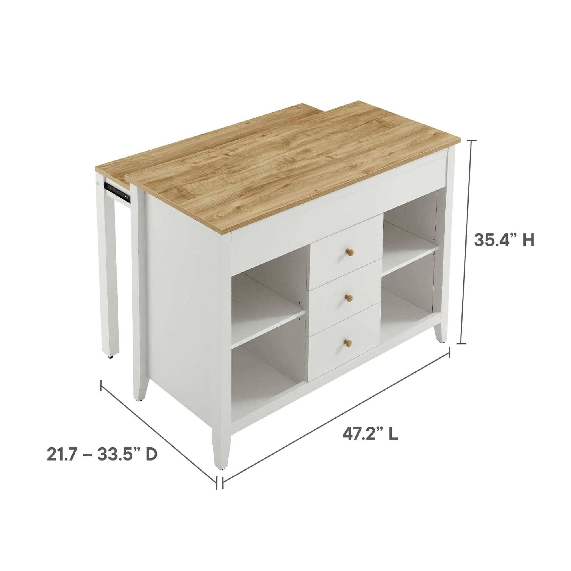 Farmstead Kitchen Island in Oak White