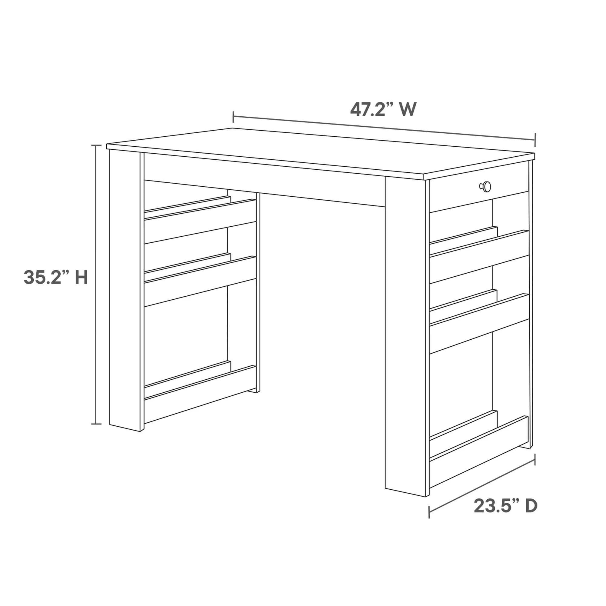 Galley 3-Piece Kitchen Island and Stool Set in Oak Gray