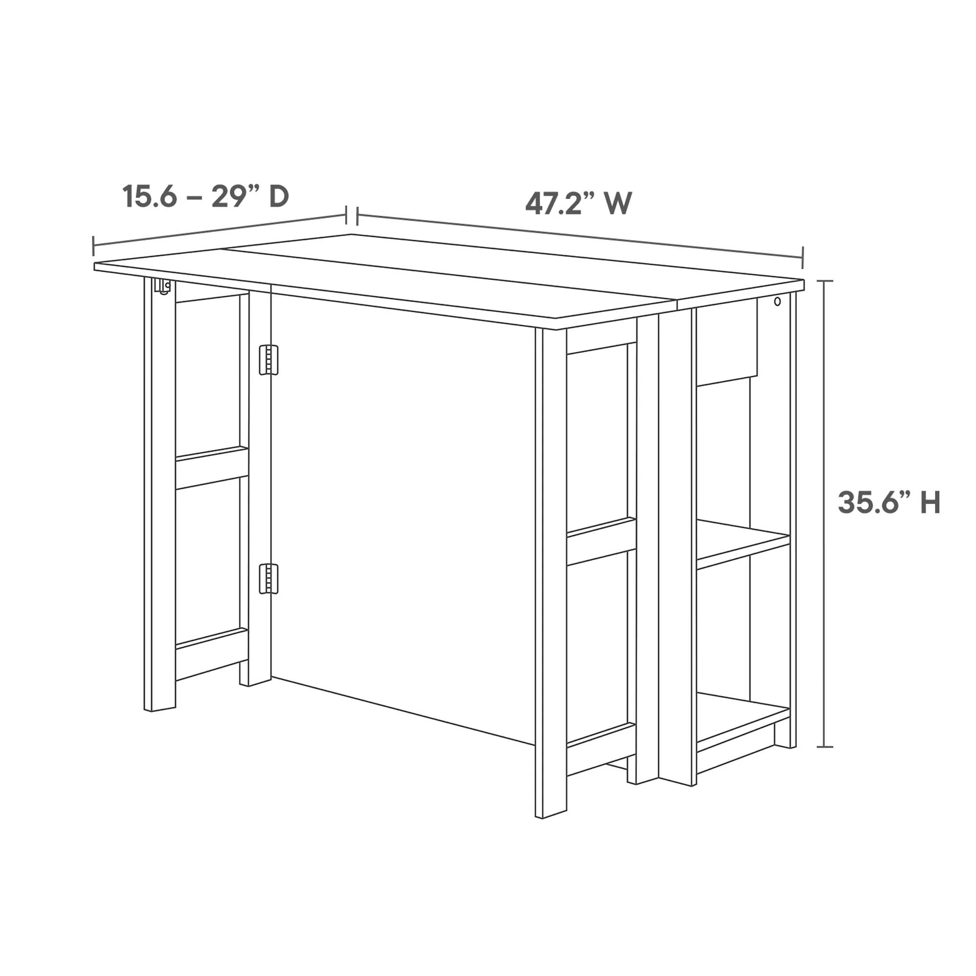 Meadowbrook 3-Piece Kitchen Island and Stool Set in White Maple