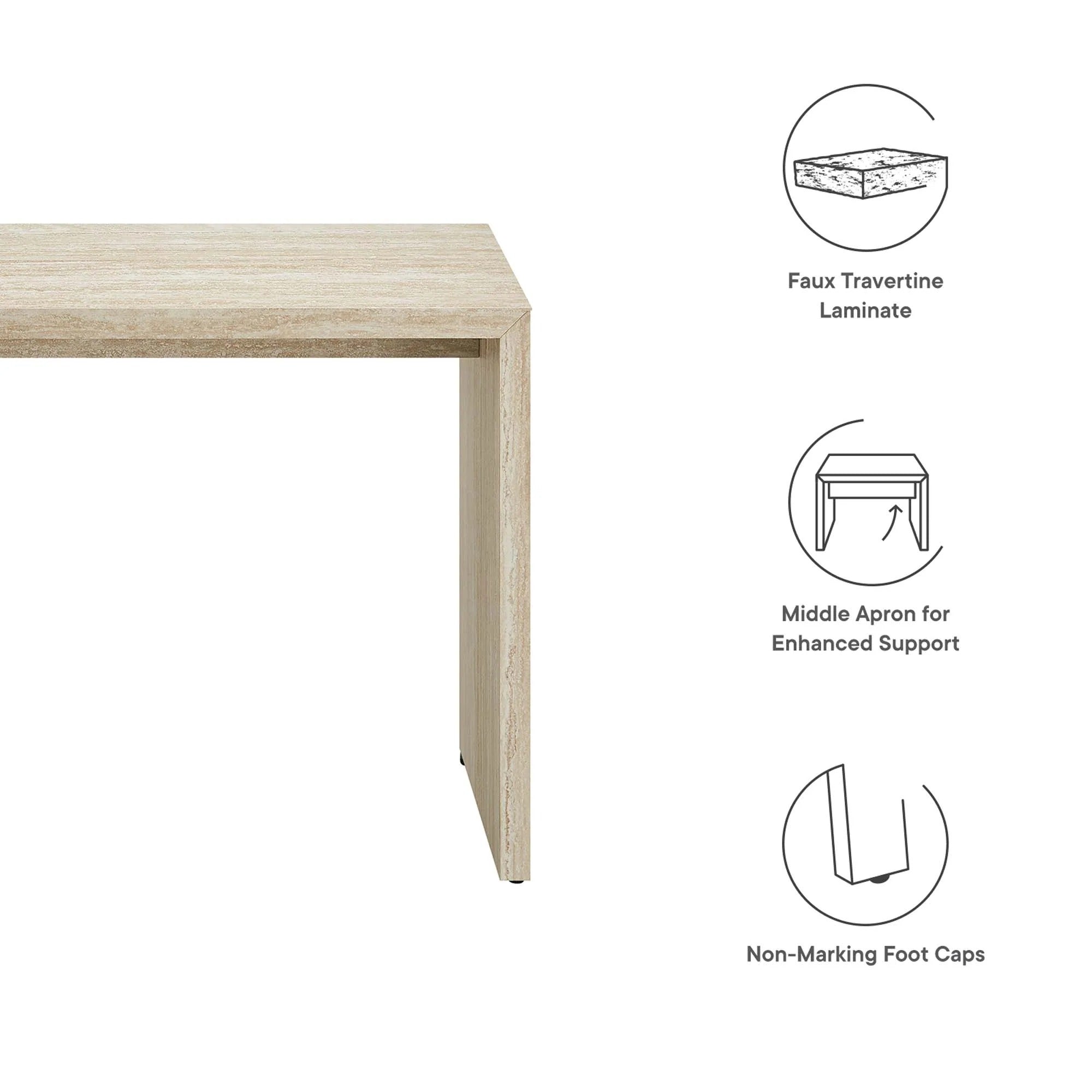 Mirella Faux Travertine Console Tables in Travertine