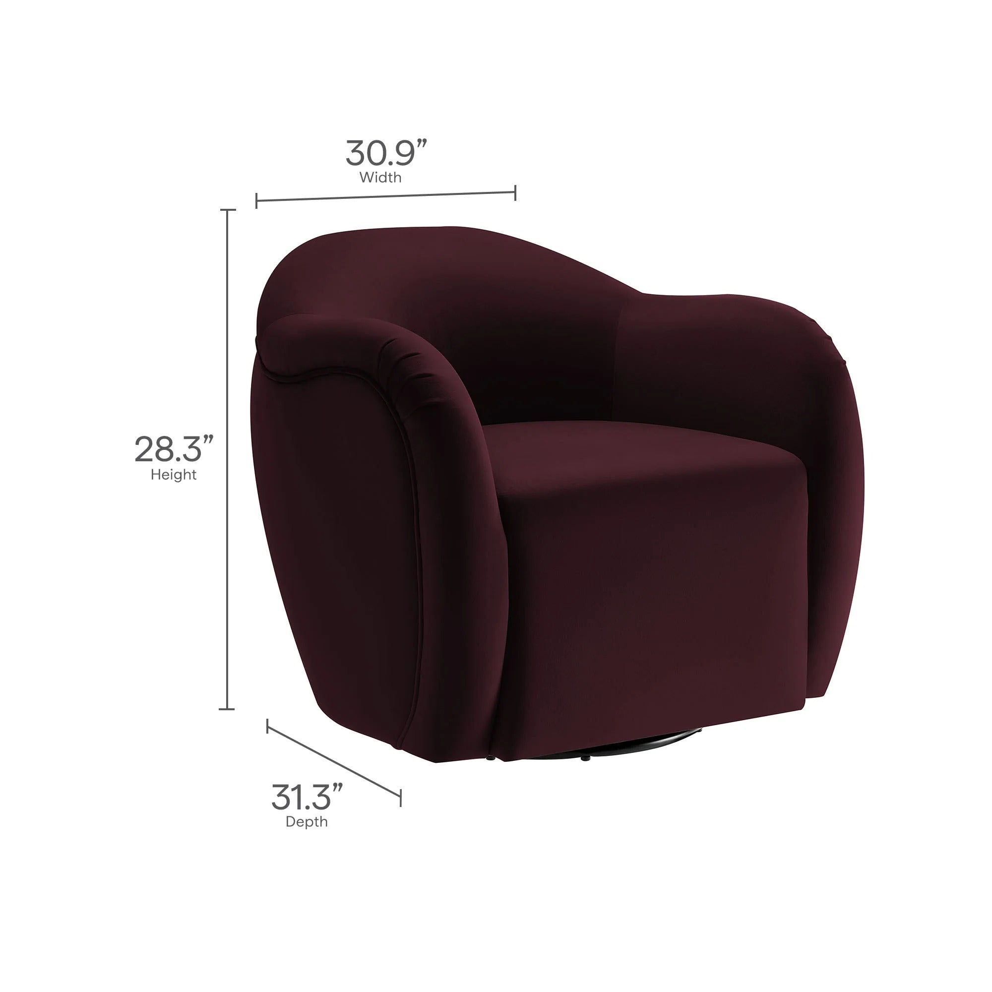 Fauteuil pivotant en velours Compose Performance