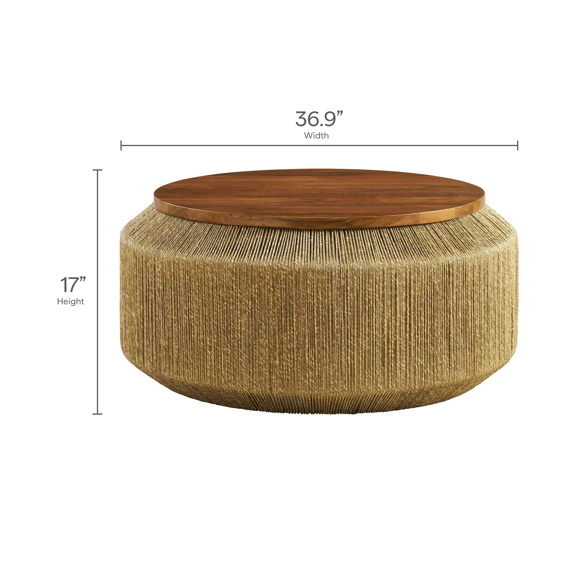 Maris Seagrass and Wood Coffee Table in Walnut Natural