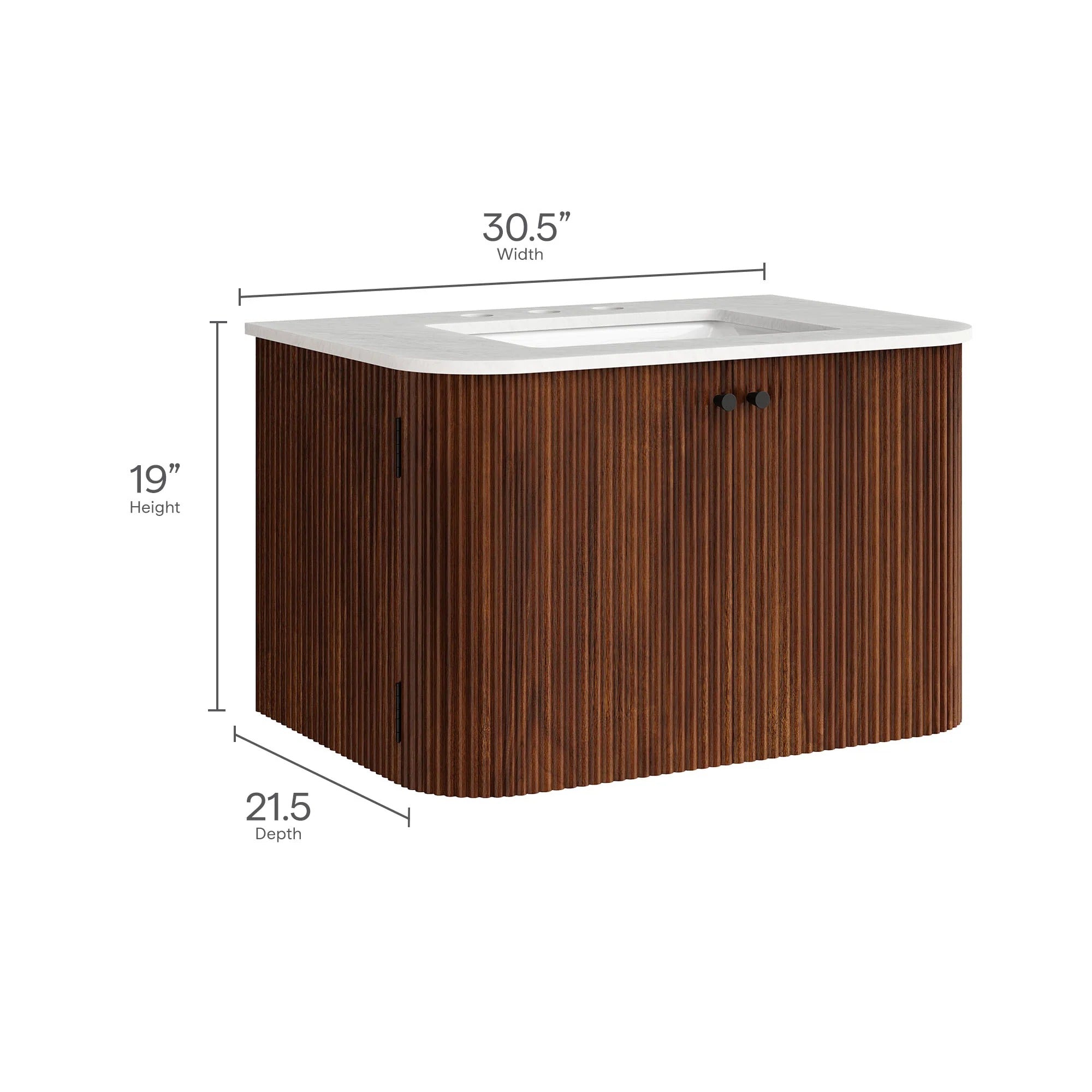 Zia 24" Wall-Mount Bathroom Vanity with Marble Sink