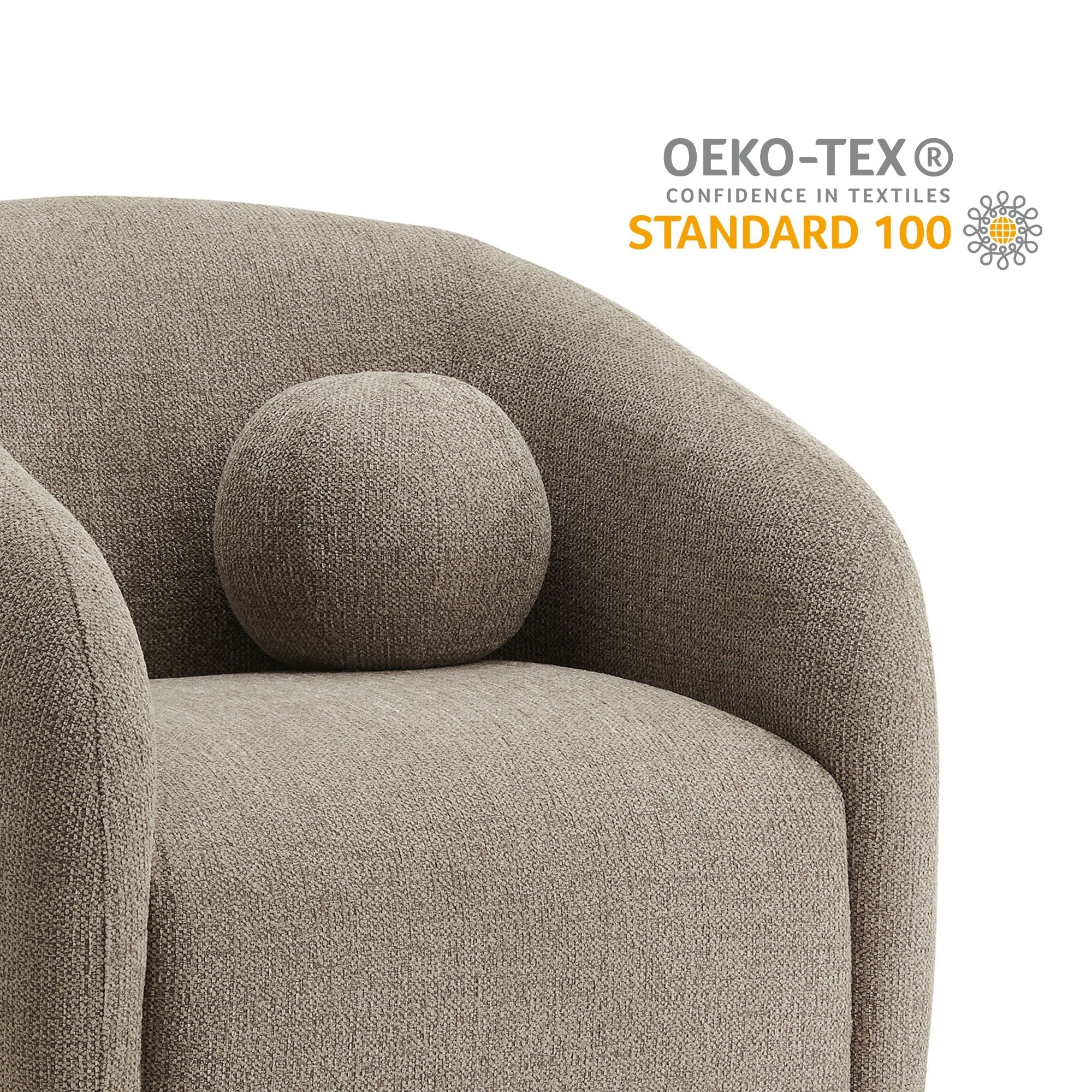 Holland Swivel Chenille Fabric Armchair