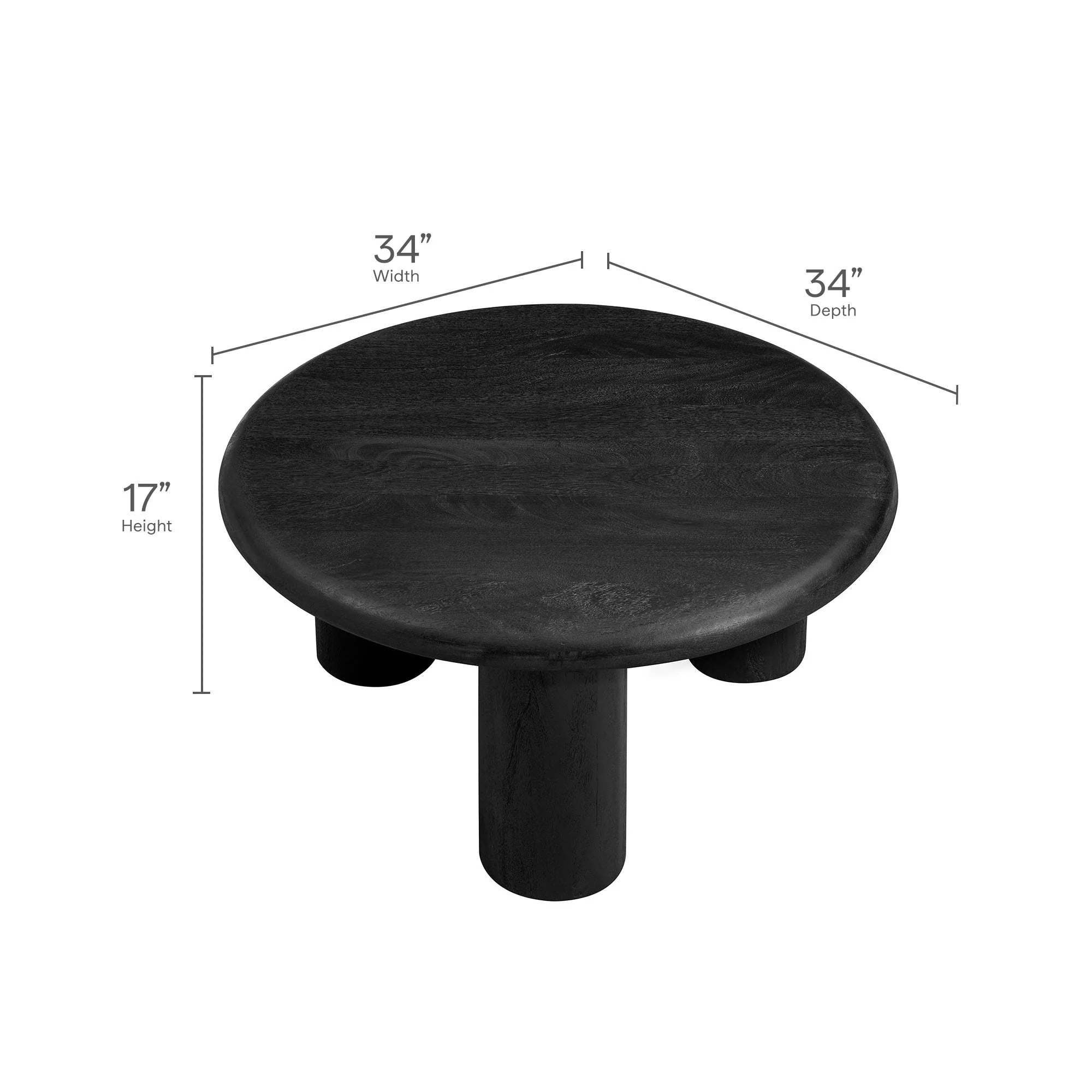 Mavina Round Mango Wood Coffee Table