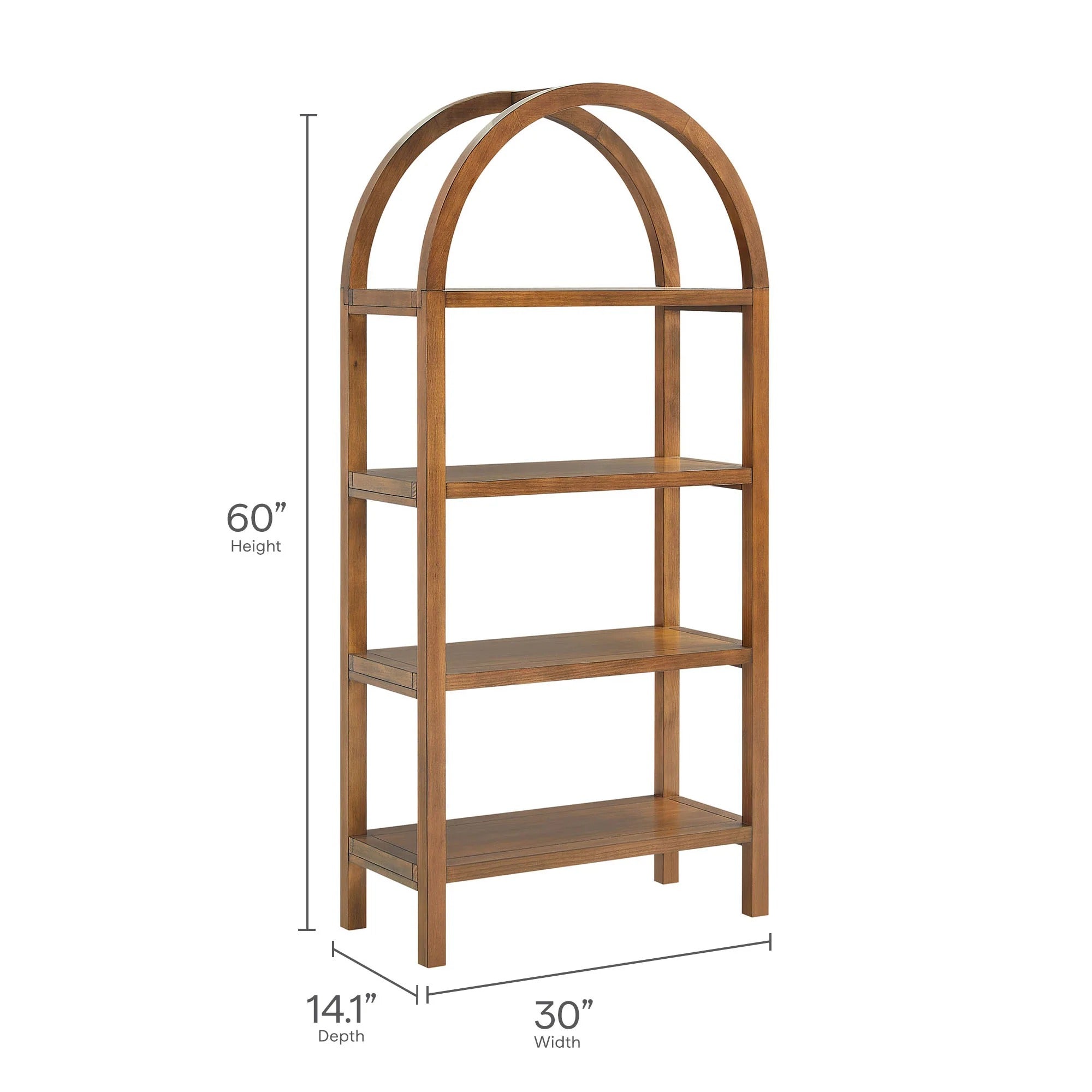 Vexley 60 Inch Wide Arched Bookshelf