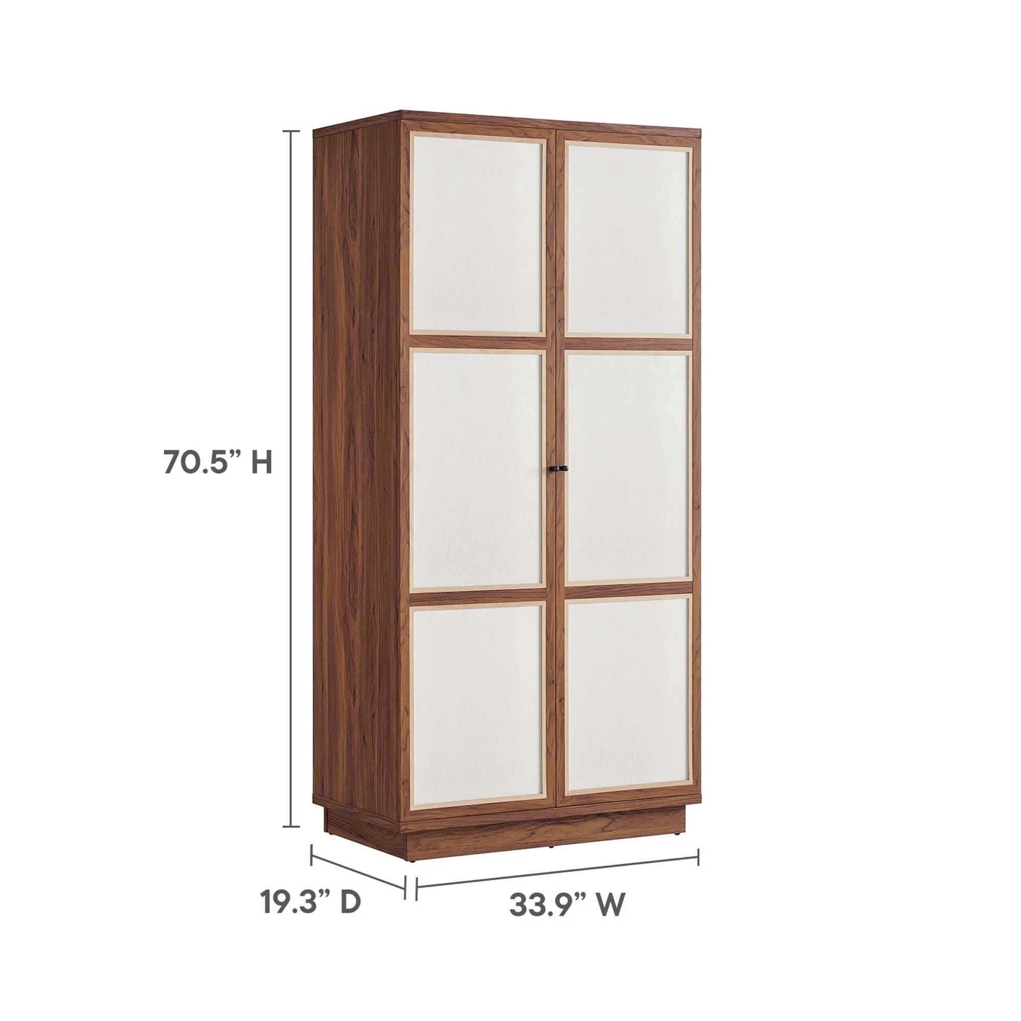 Capri 70" Tall Wood Grain Storage Cabinet in Walnut