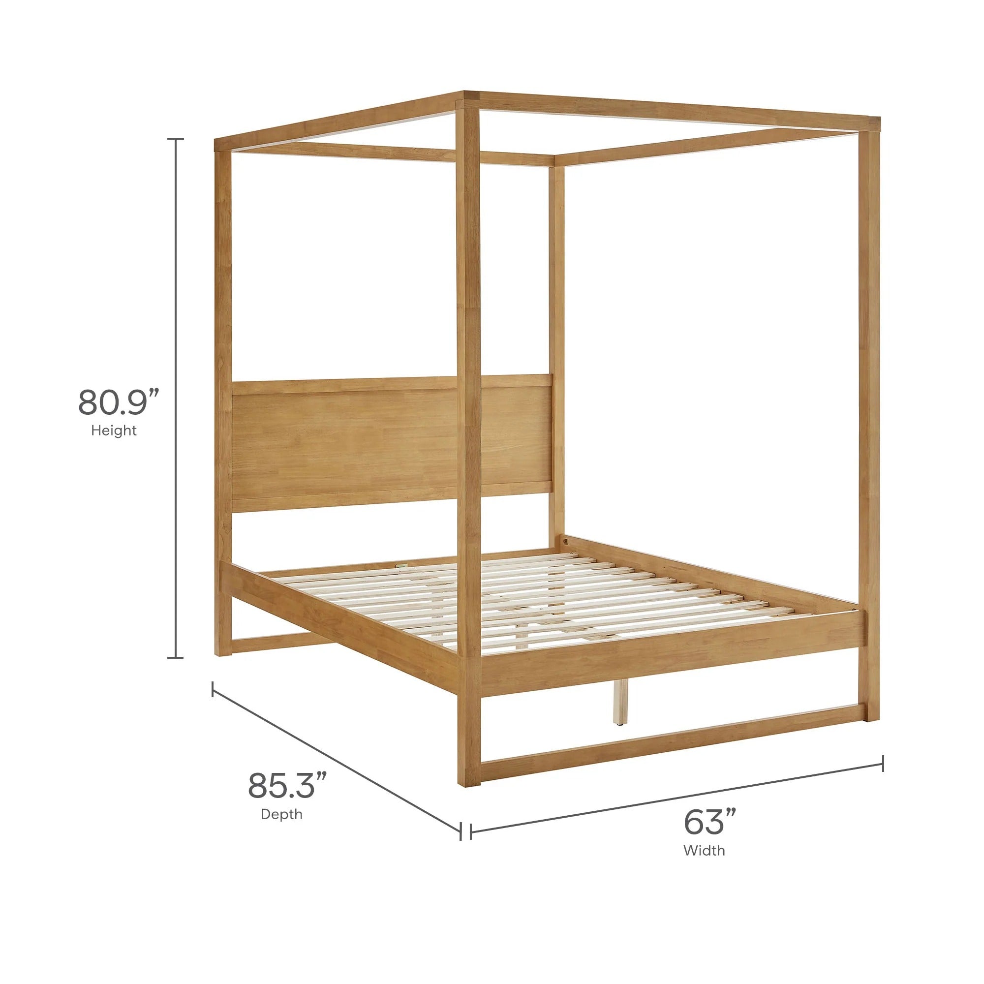 Alva Queen Wood Canopy Platform Bed