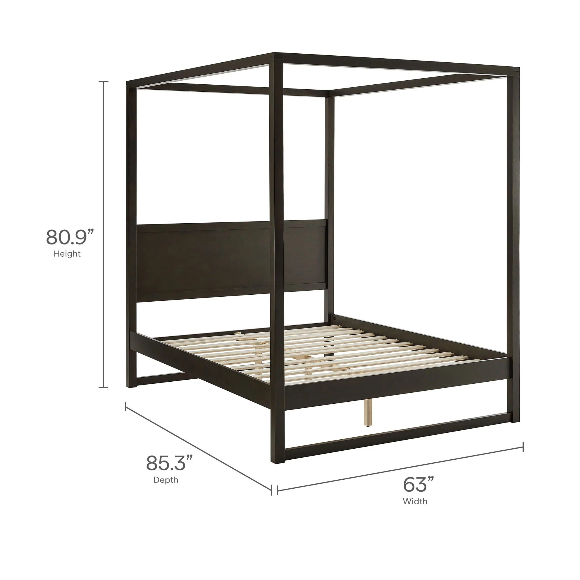 Alva Queen Wood Canopy Platform Bed