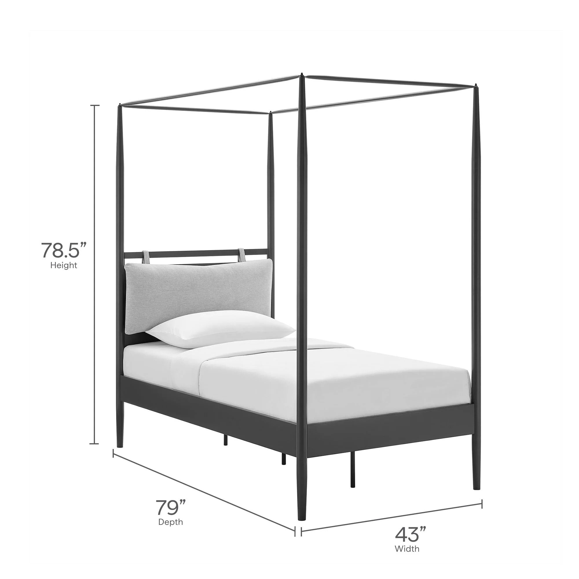 Marlowe 4-Poster Canopy Metal Queen Platform Bed