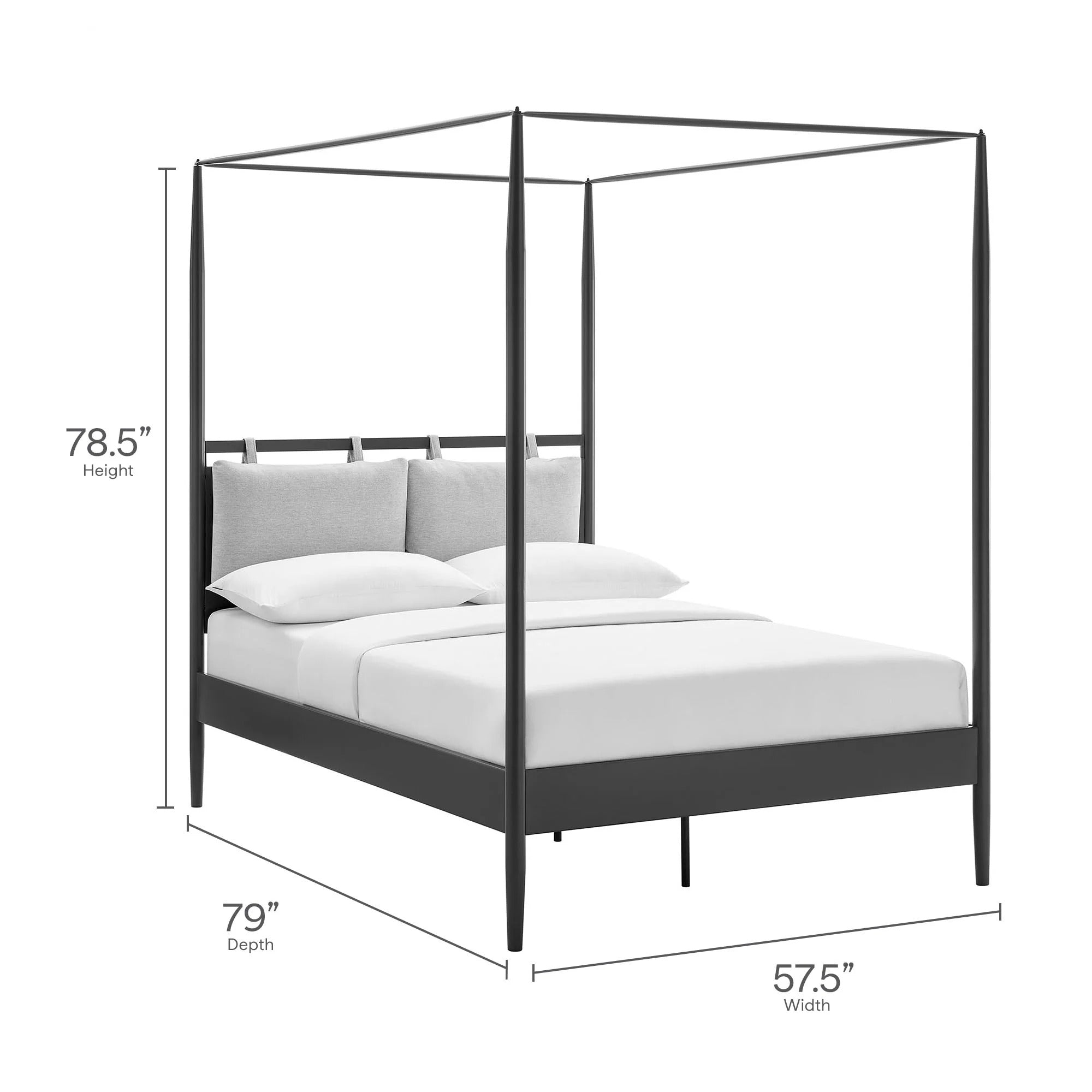 Marlowe 4-Poster Canopy Metal Queen Platform Bed