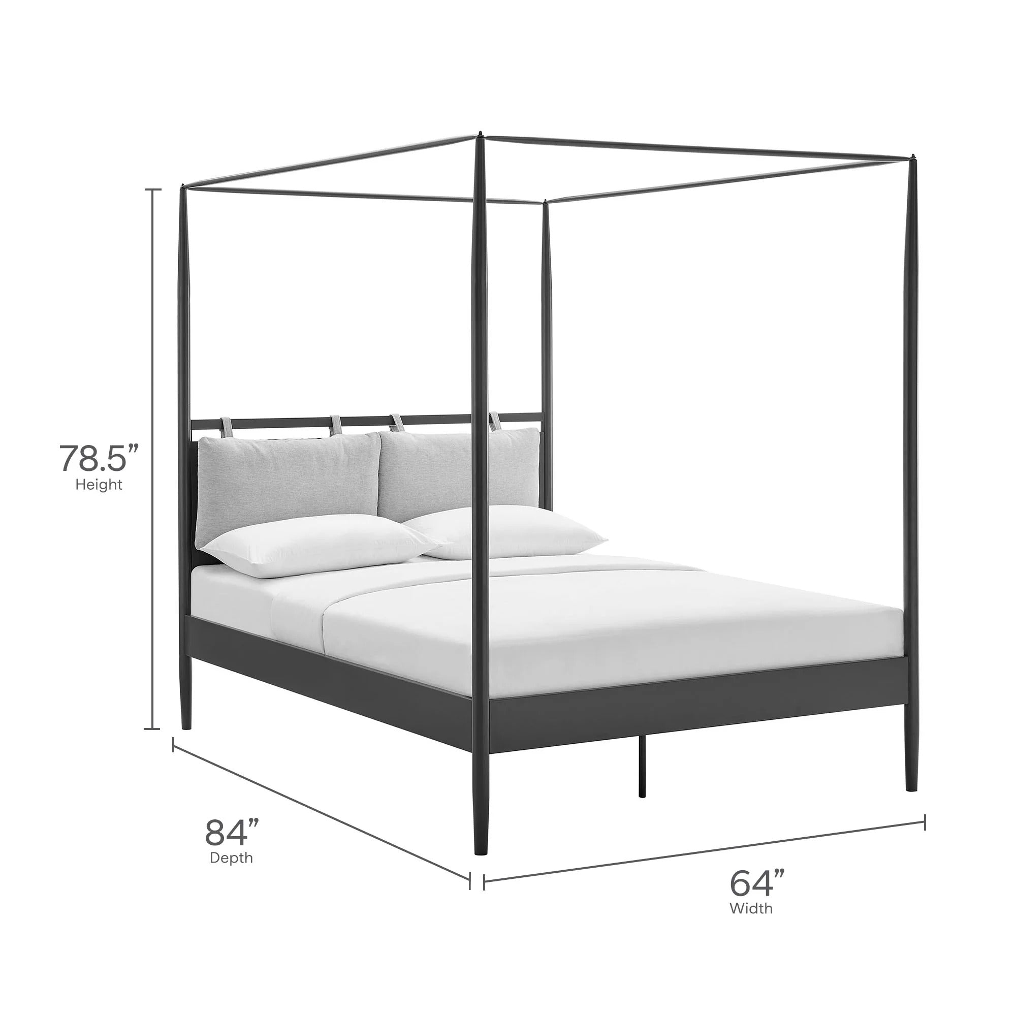 Marlowe 4-Poster Canopy Metal Queen Platform Bed