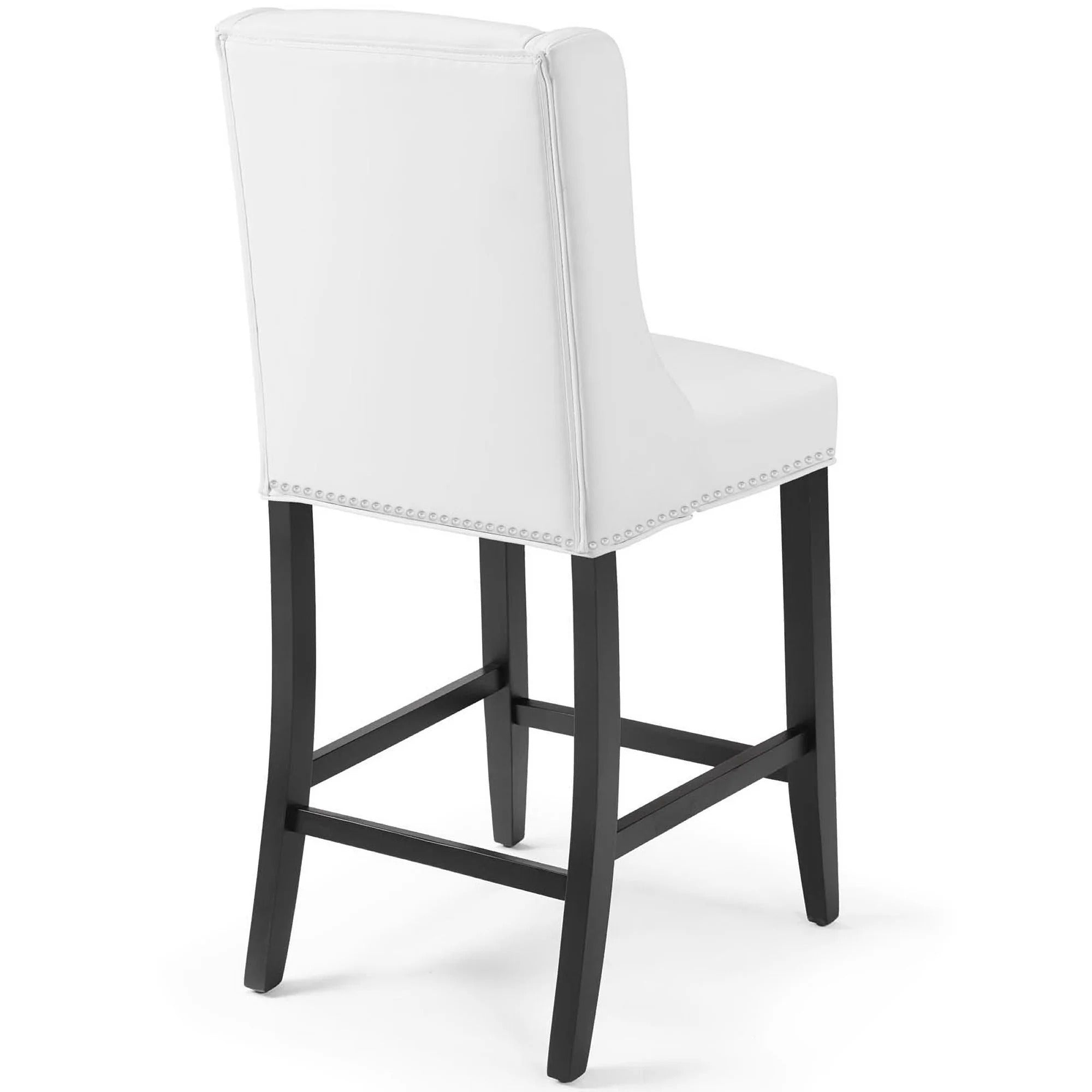 Baron Faux Leather Counter Stool Set of 2 in White