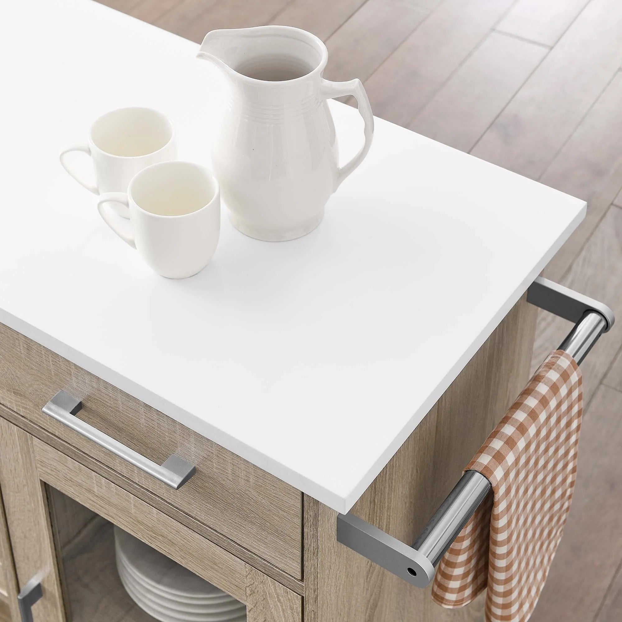Culinary Kitchen Cart With Towel Bar