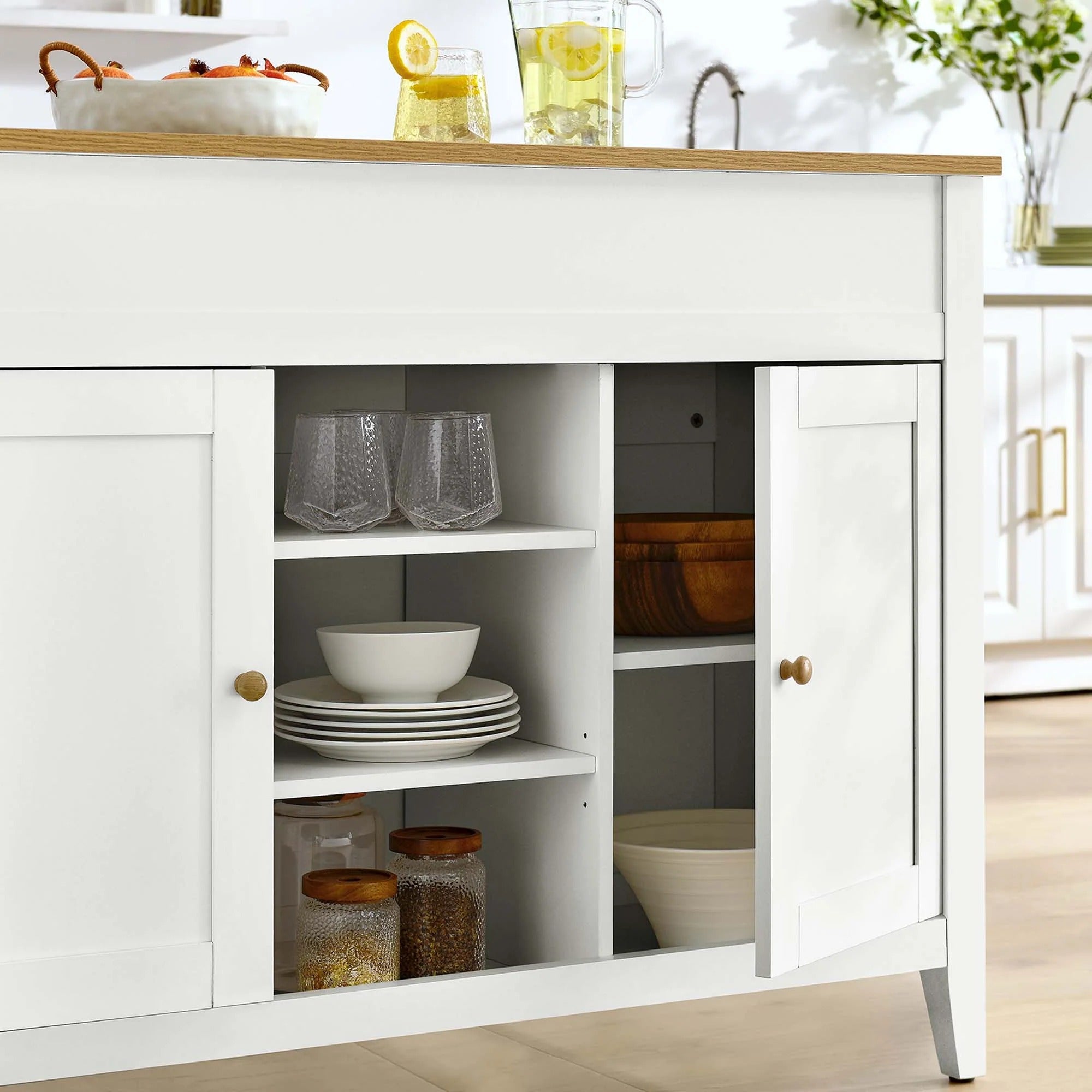 Garland Kitchen Island in Oak White