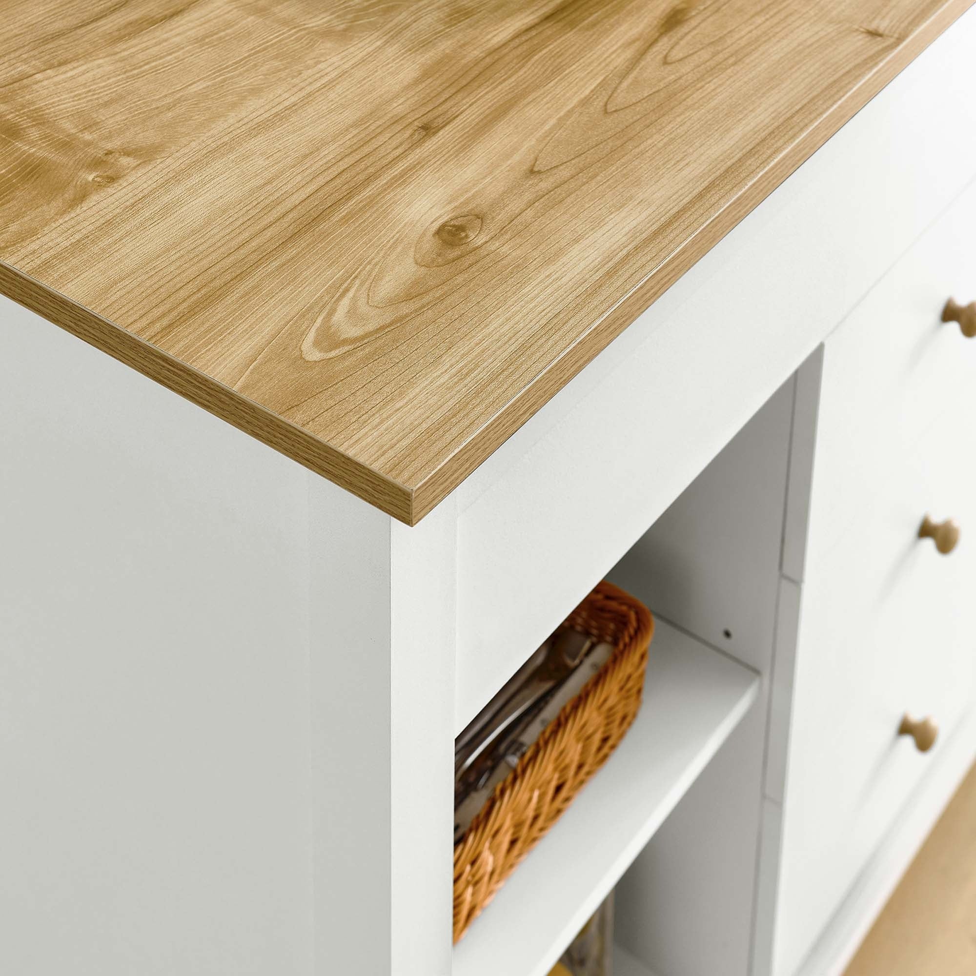 Farmstead Kitchen Island in Oak White
