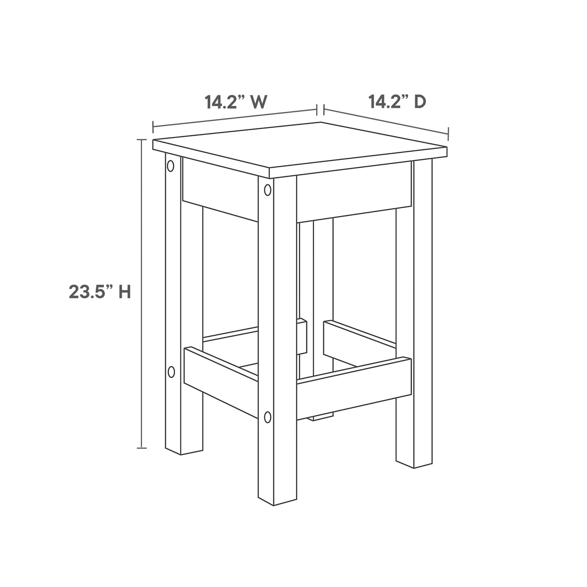 Galley 3-Piece Kitchen Island and Stool Set in Oak Gray