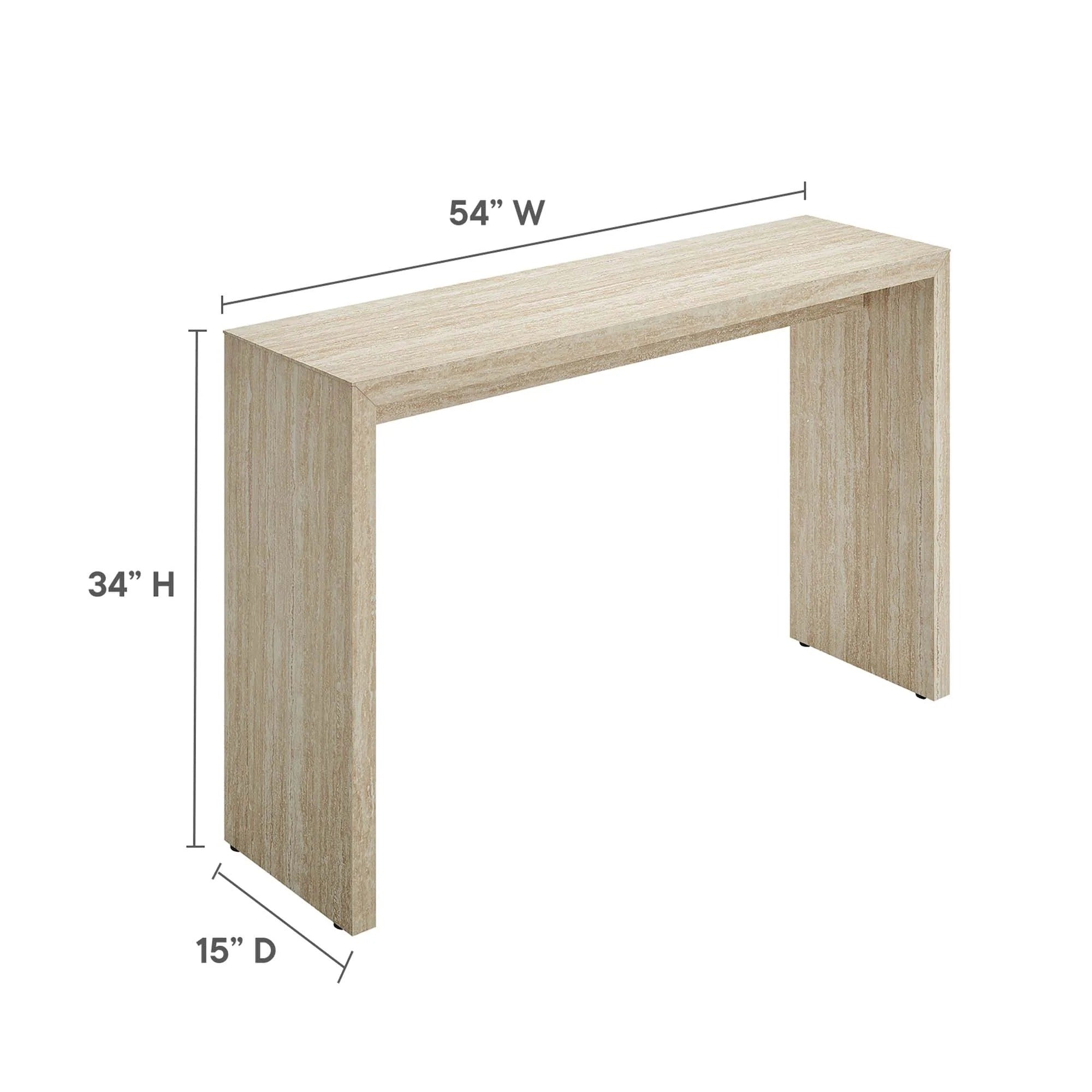 Mirella Faux Travertine Console Tables in Travertine