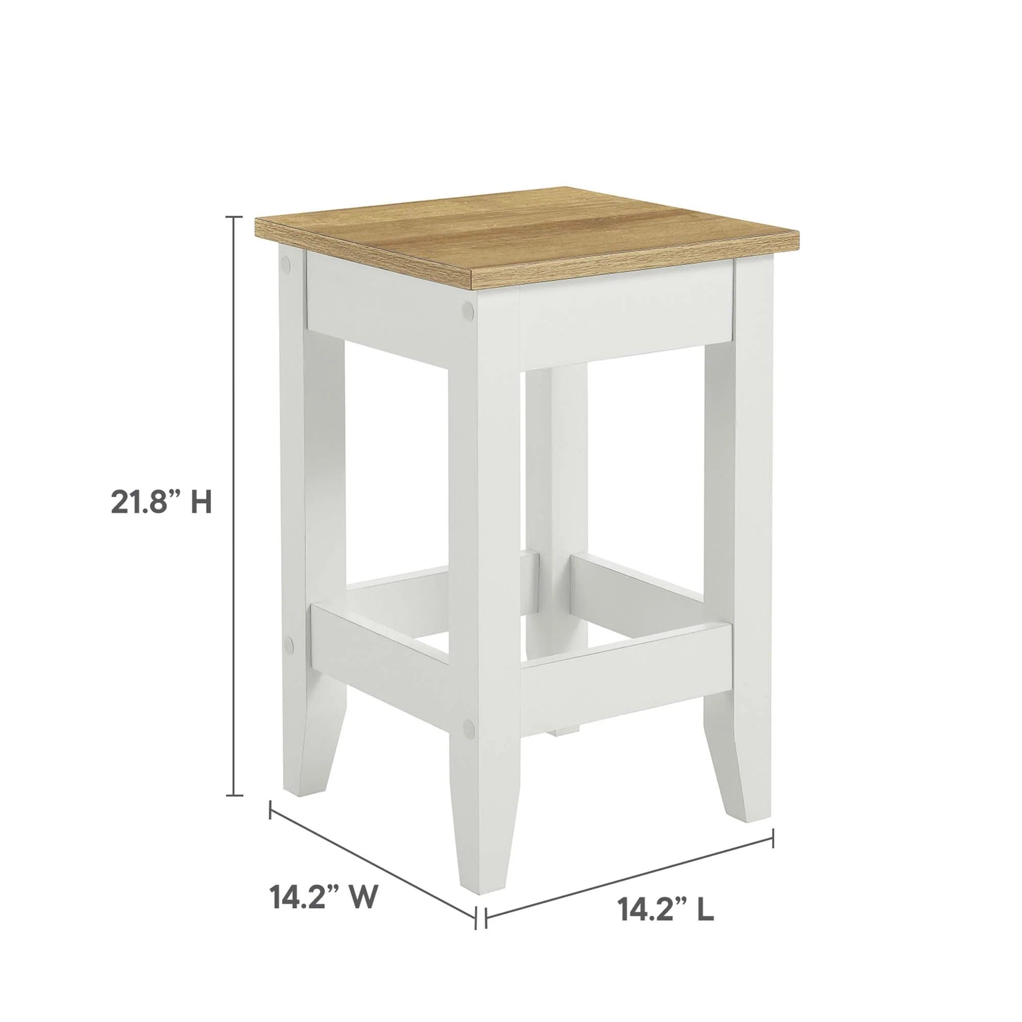 Garland 3-Piece Kitchen Island and Stool Set in Oak White