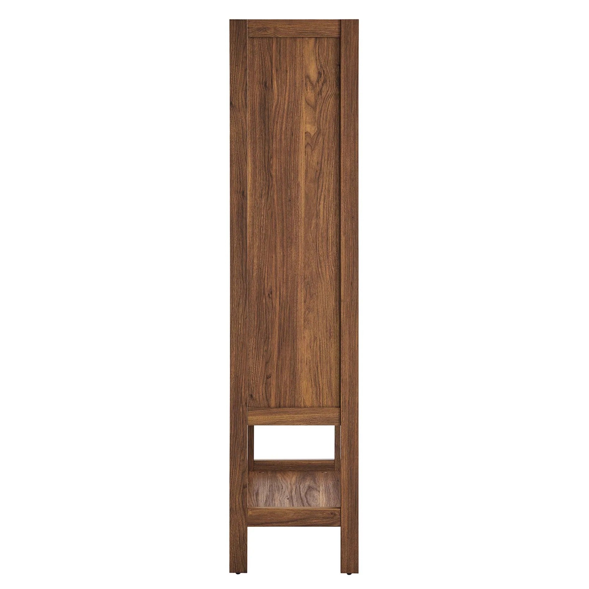Capri Tall Wood Grain Standing Storage Cabinet in Walnut