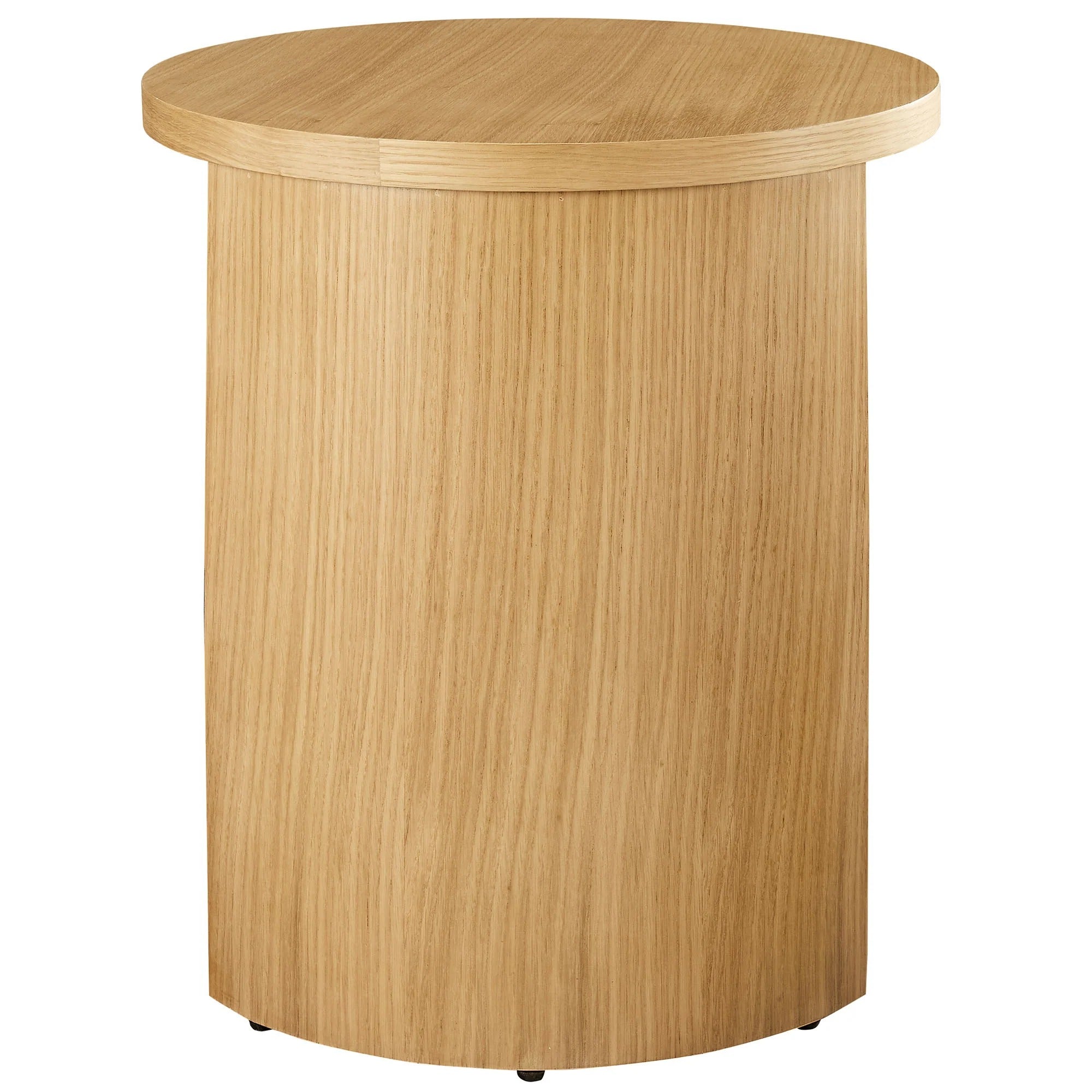 Aspect Round Wood End Table in Oak