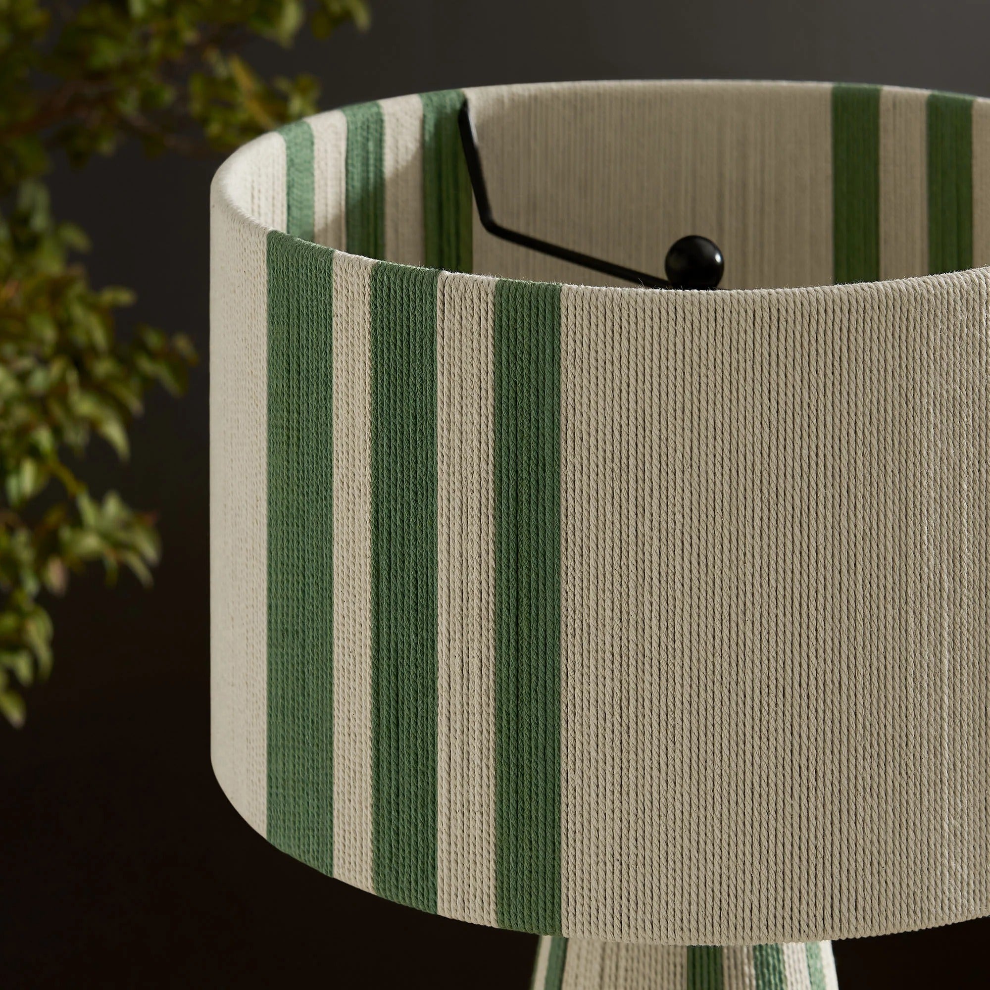 Gia Handwoven Cotton Thread Striped or Plain Table Lamp