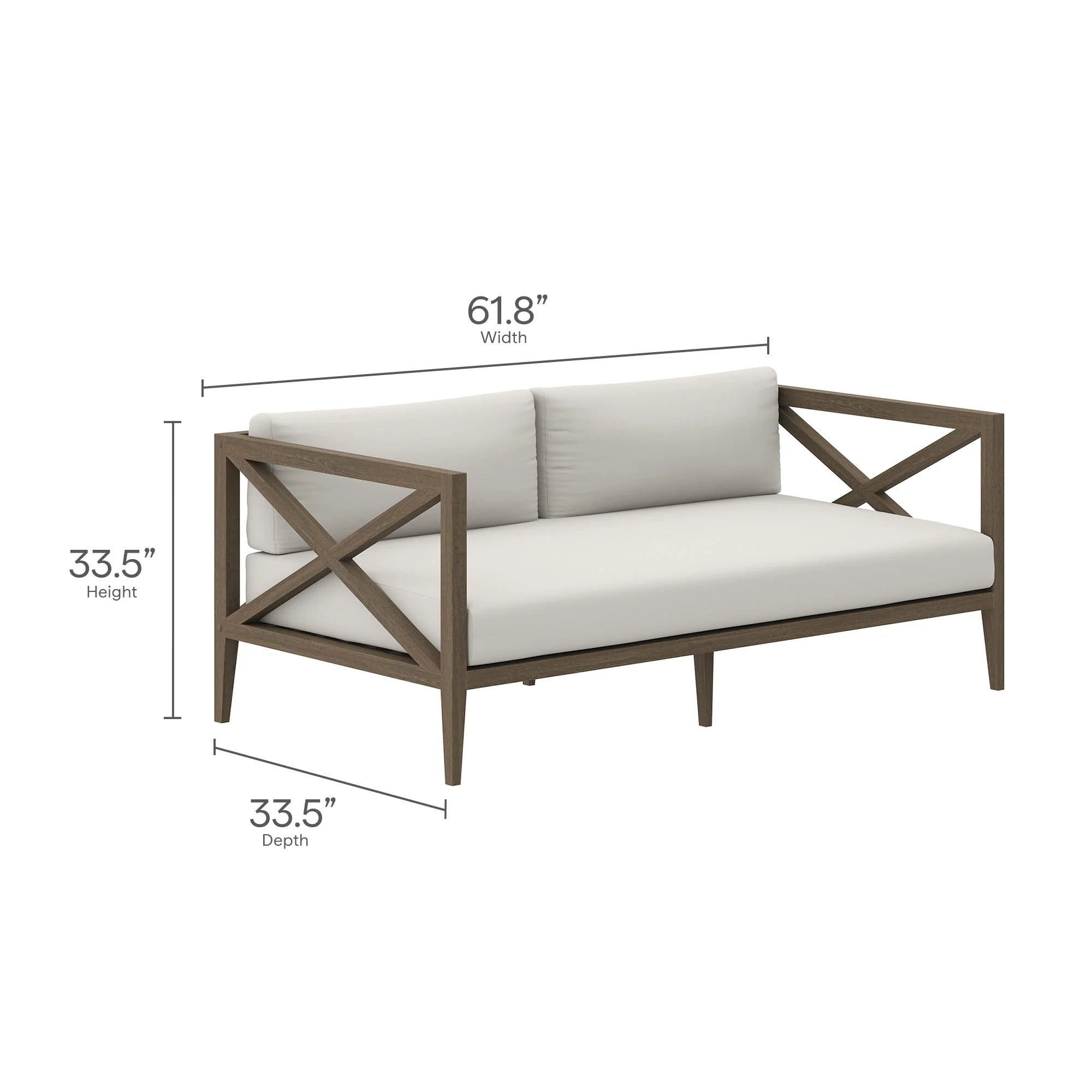Northlake 5-Piece Outdoor Patio Teak Wood Furniture Set in Weathered Gray