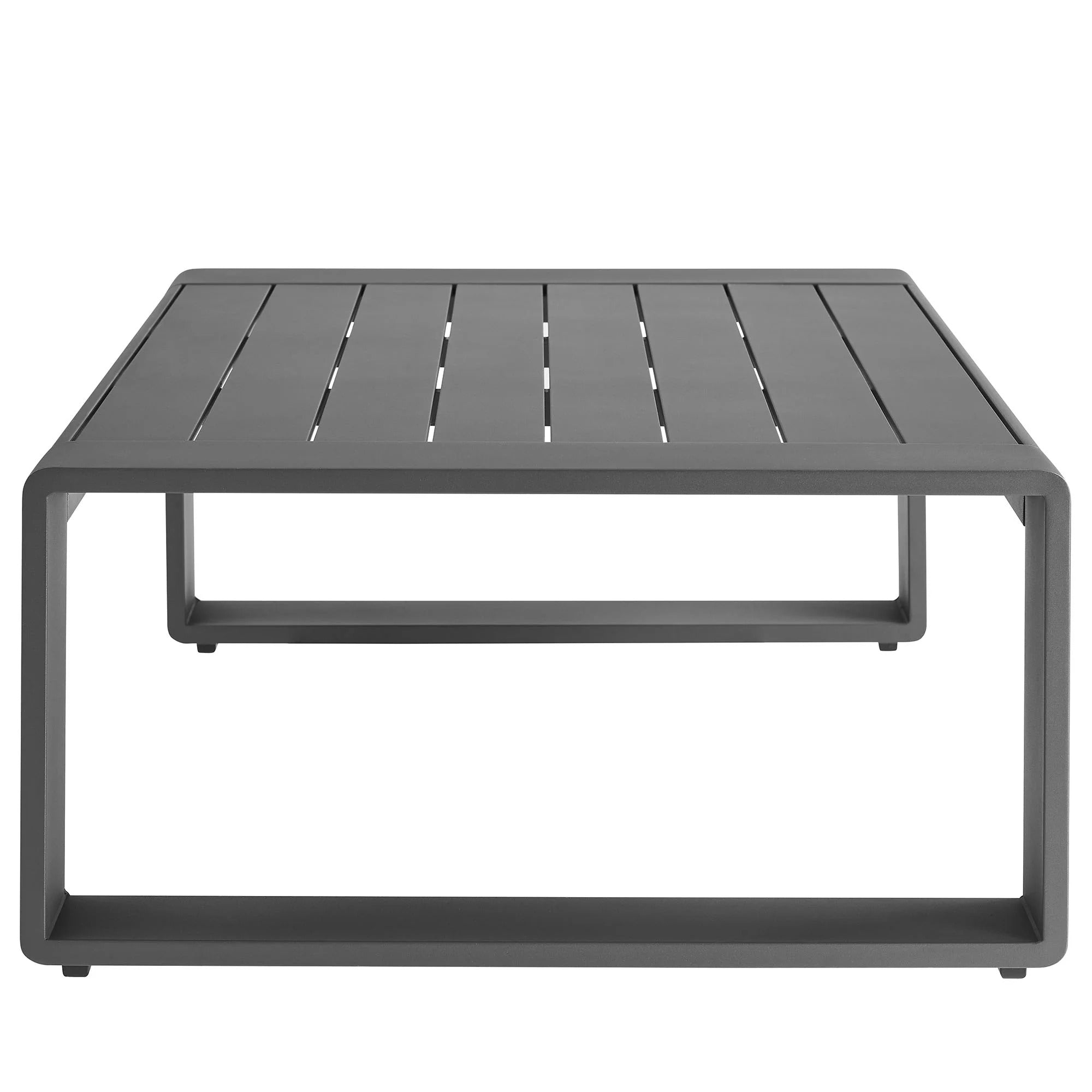 Lirienne Outdoor Patio Aluminum Coffee Table in Gray