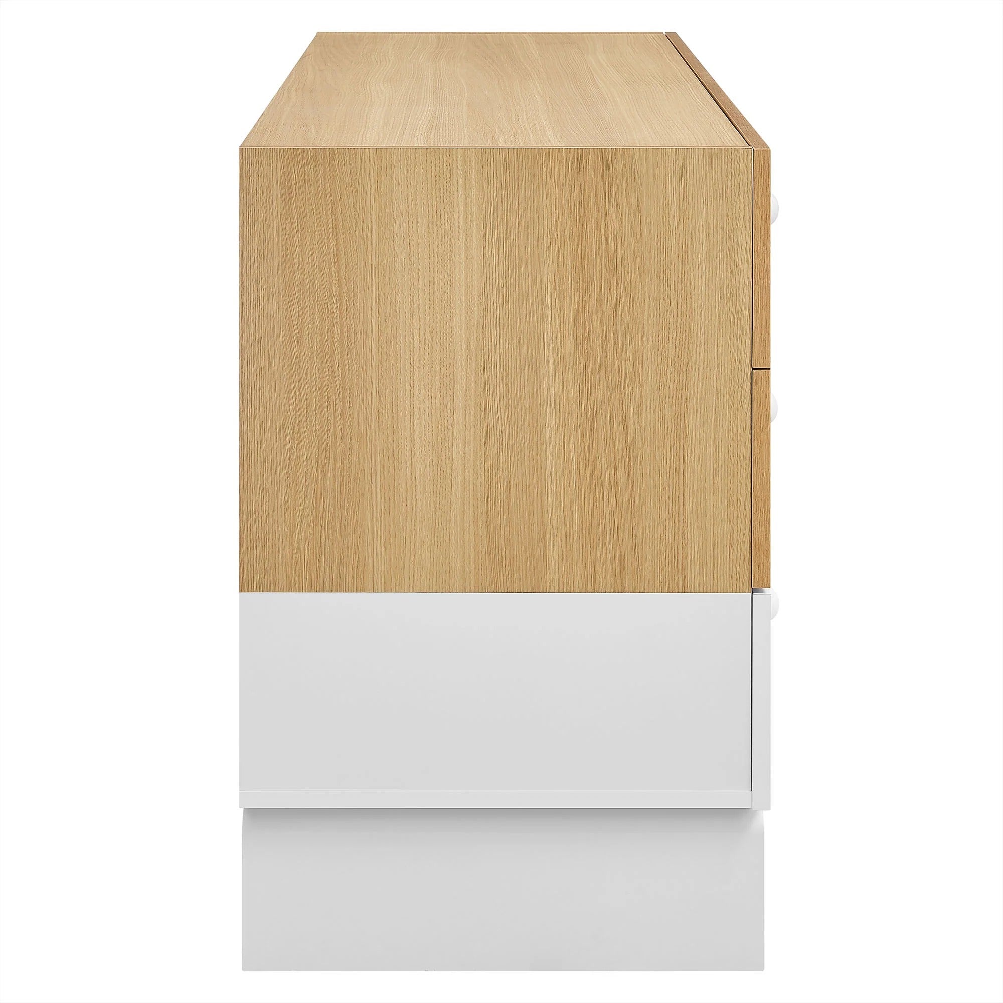 Nolia 6-Drawer Color Block Dresser in Oak White