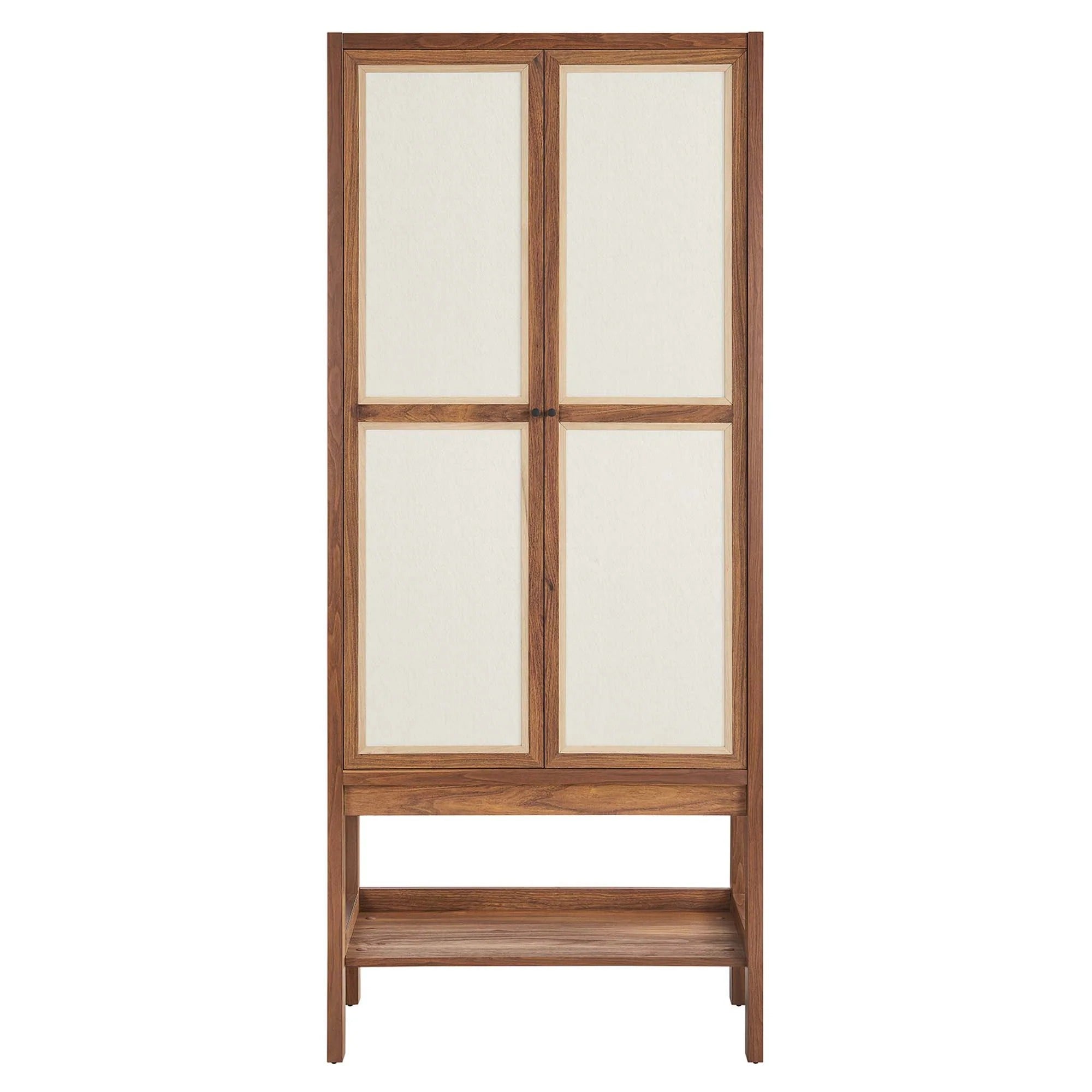 Capri Tall Wood Grain Standing Storage Cabinet in Walnut