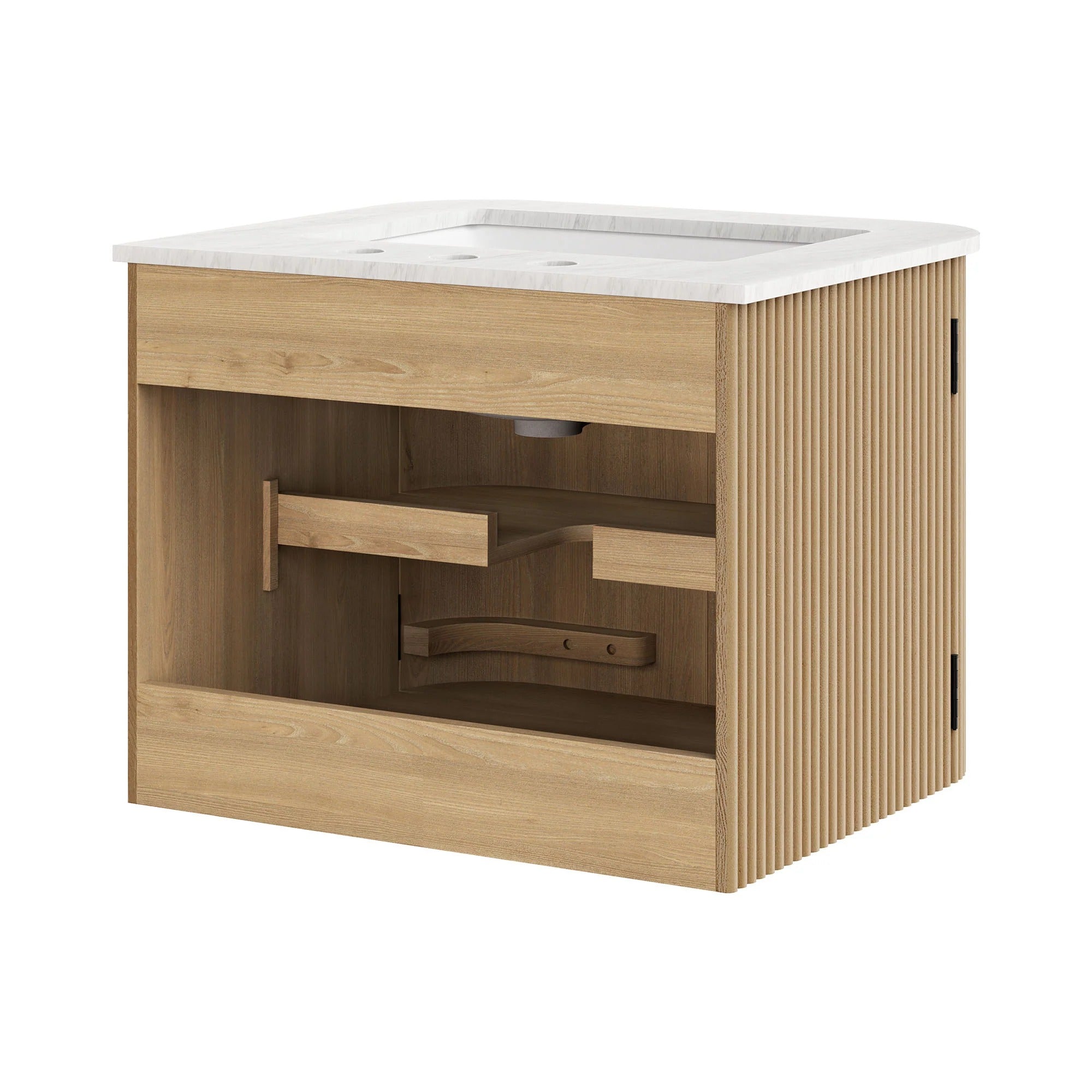 Zia 24" Wall-Mount Bathroom Vanity with Marble Sink
