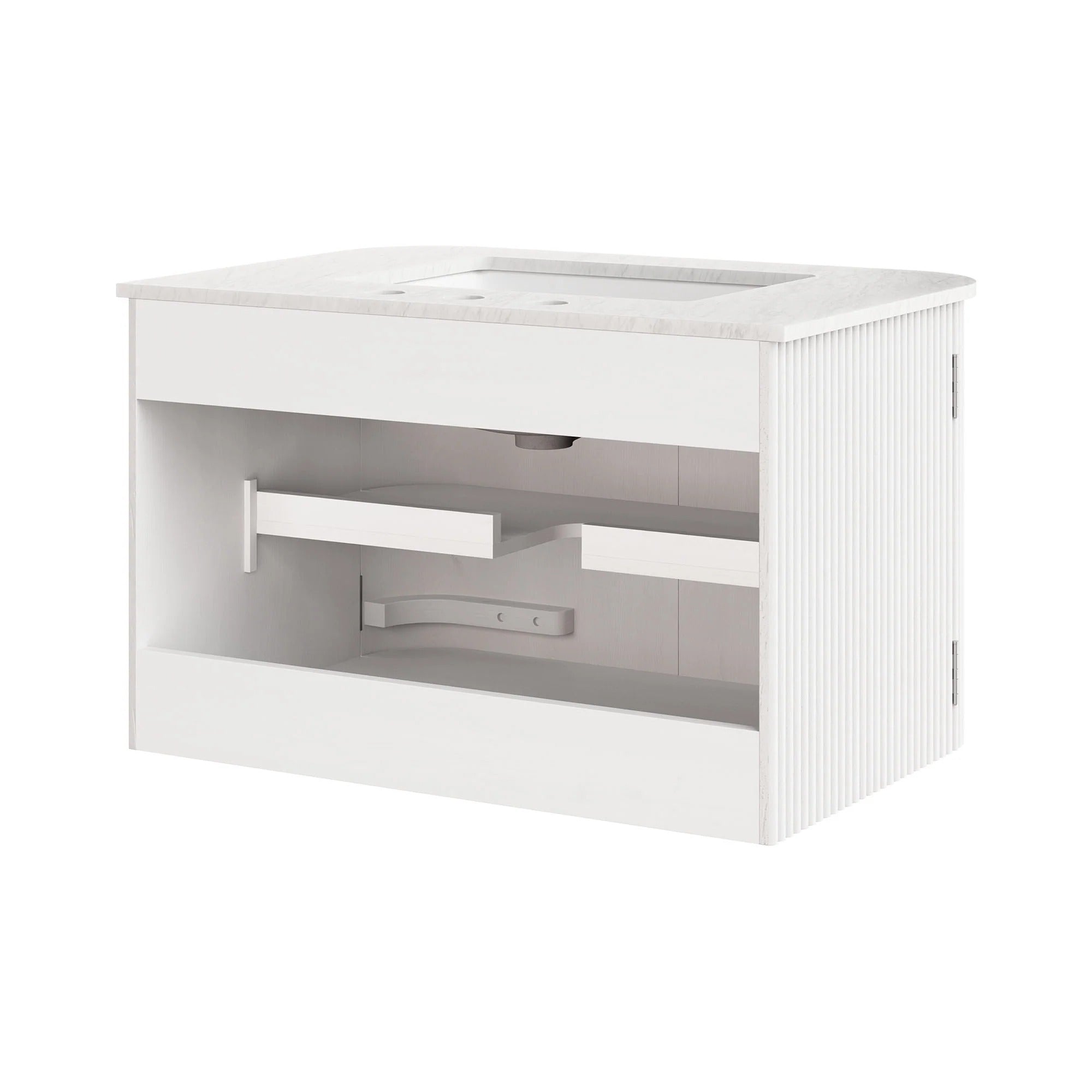 Zia 24" Wall-Mount Bathroom Vanity with Marble Sink