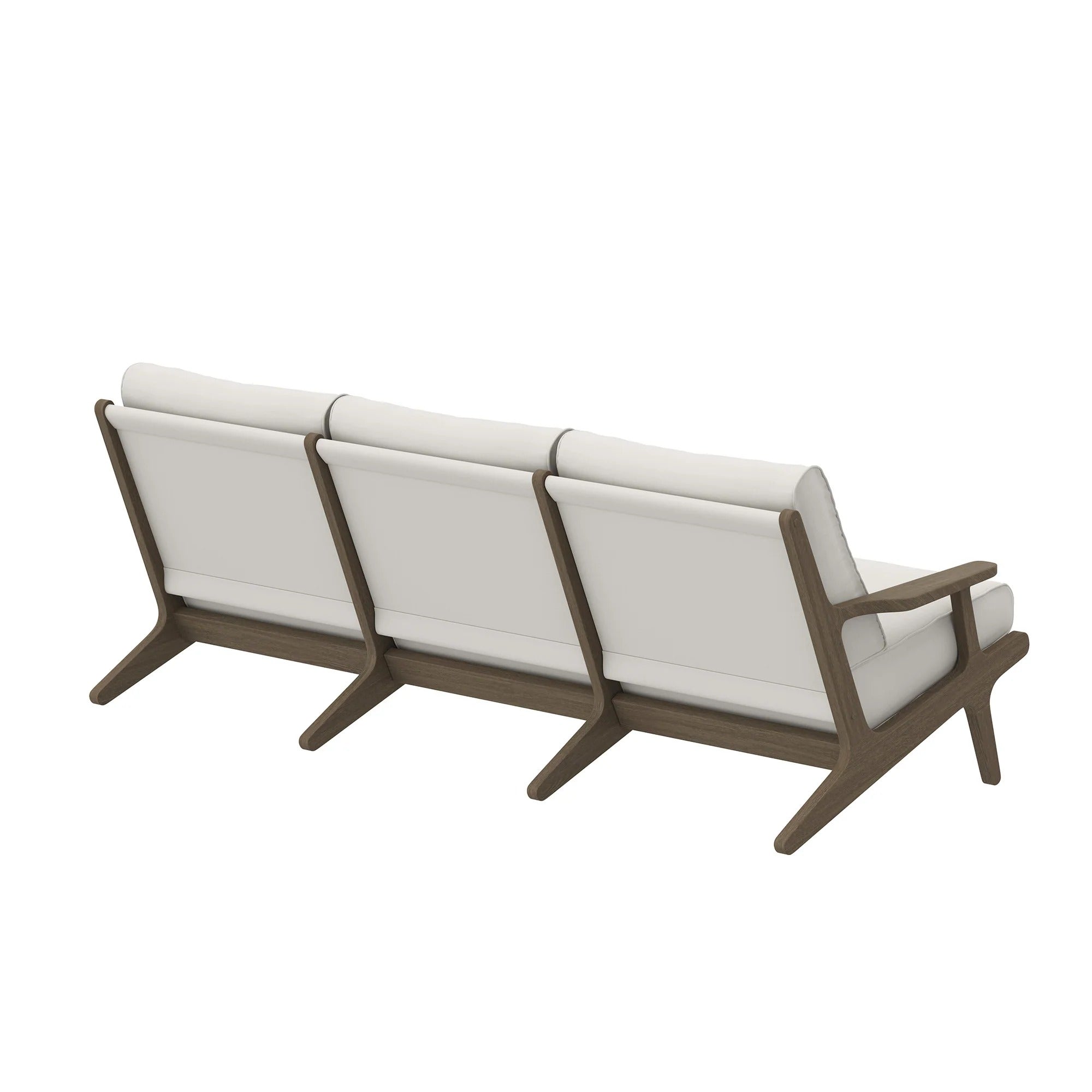 Saratoga Outdoor Patio Teak Sofa in Weathered Gray White