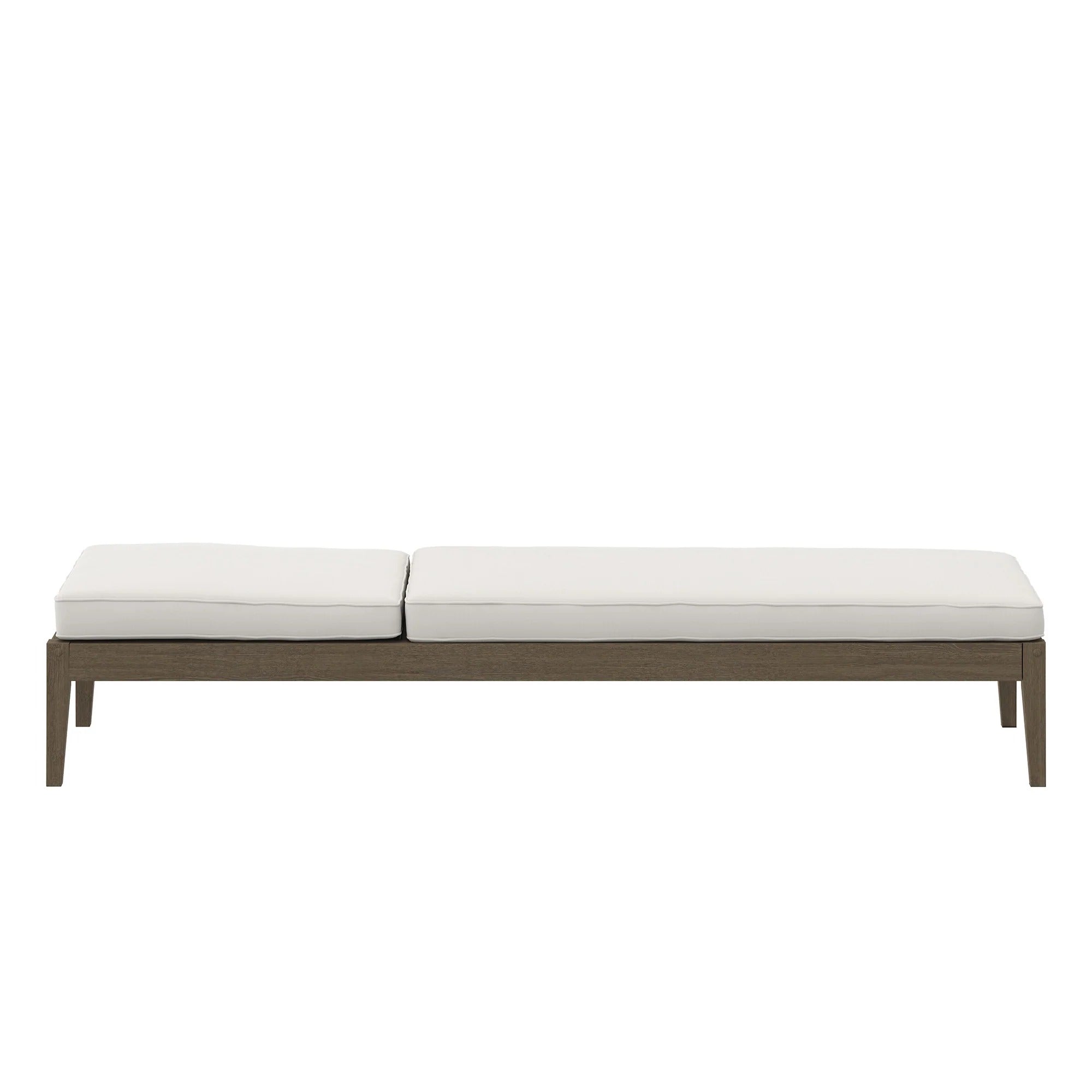 Northlake Outdoor Patio Teak Chaise Lounge in Weathered Gray White