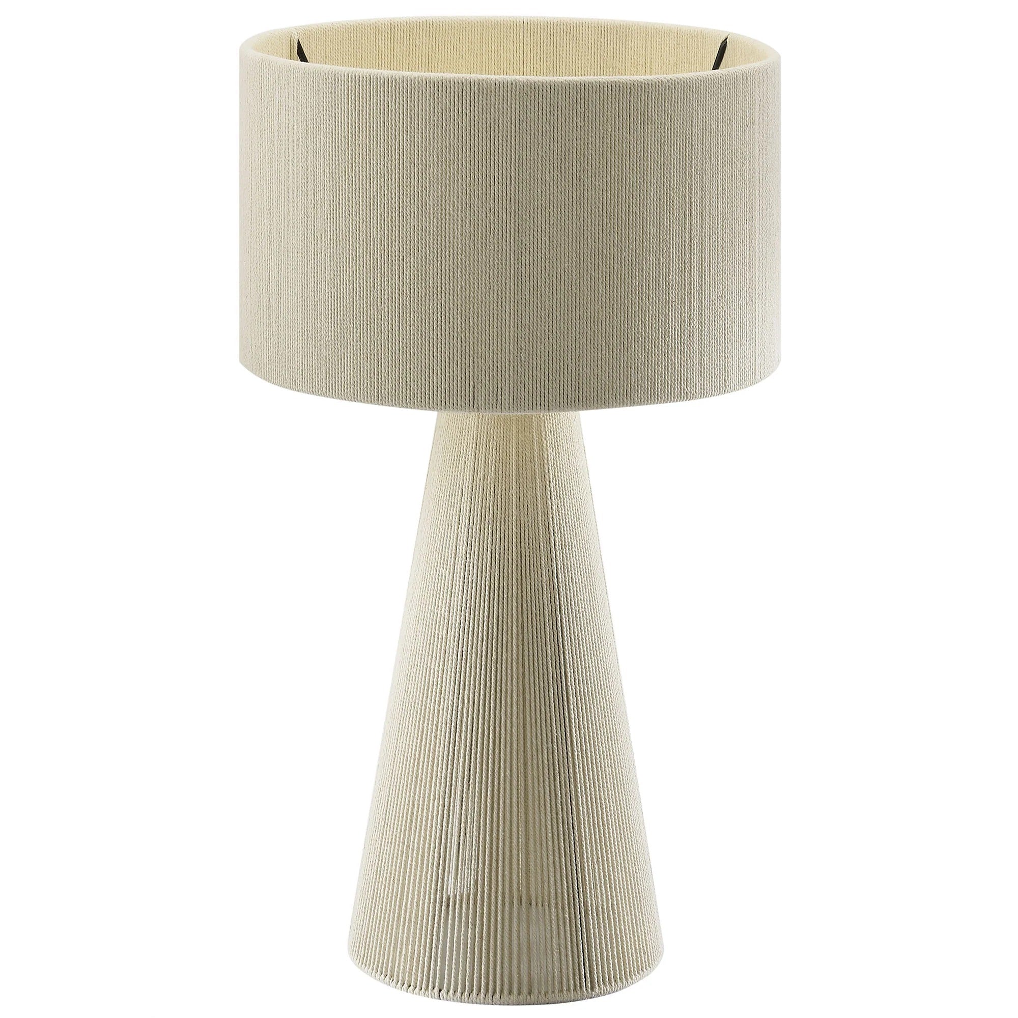 Gia Handwoven Cotton Thread Striped or Plain Table Lamp