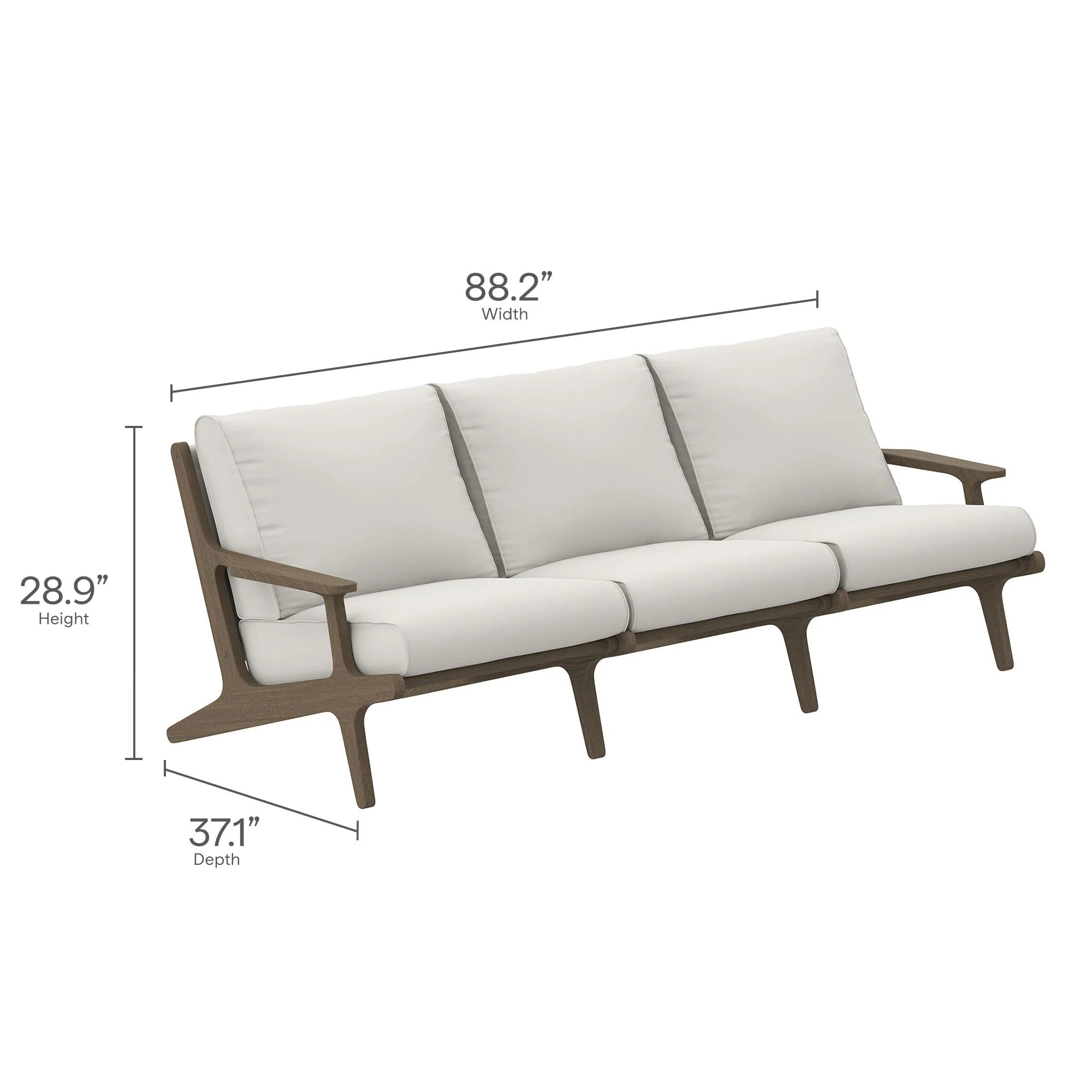 Saratoga 4-Piece Outdoor Patio Teak Wood Furniture Set in Weathered Gray