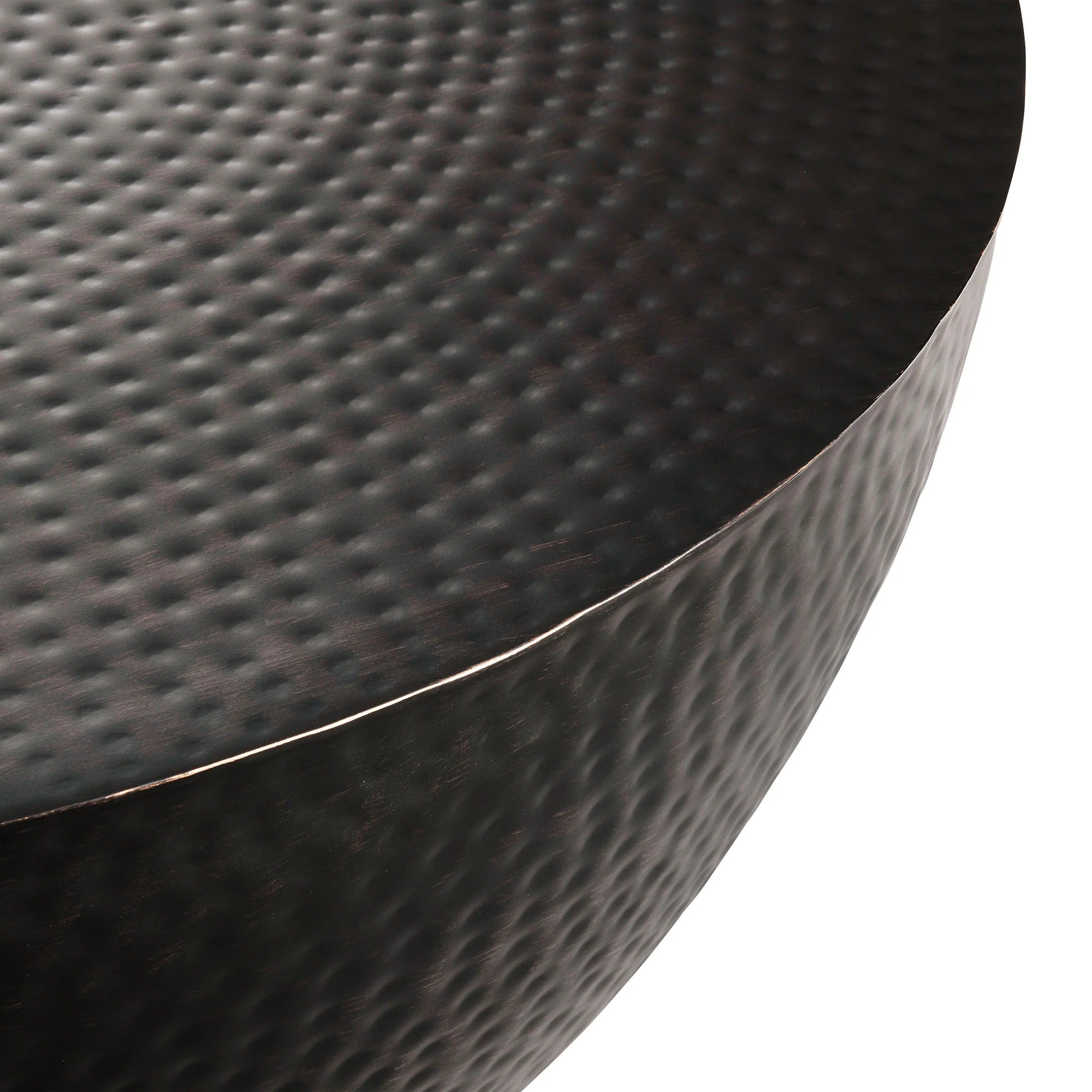 Mella 32 Inch Metal Hammered Coffee Table in Black