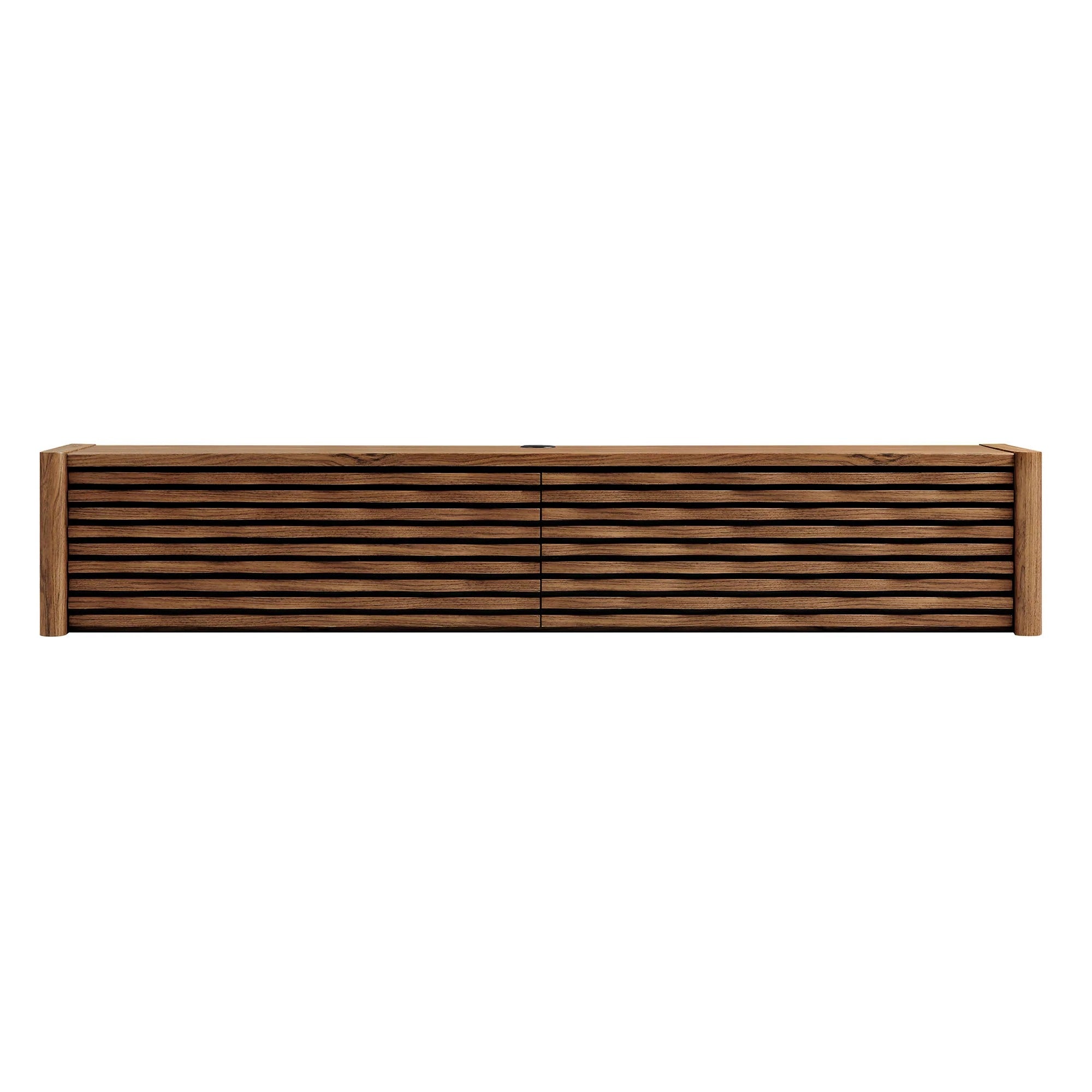 Emric Wave 71" Wall-Mounted TV Cabinet in Walnut