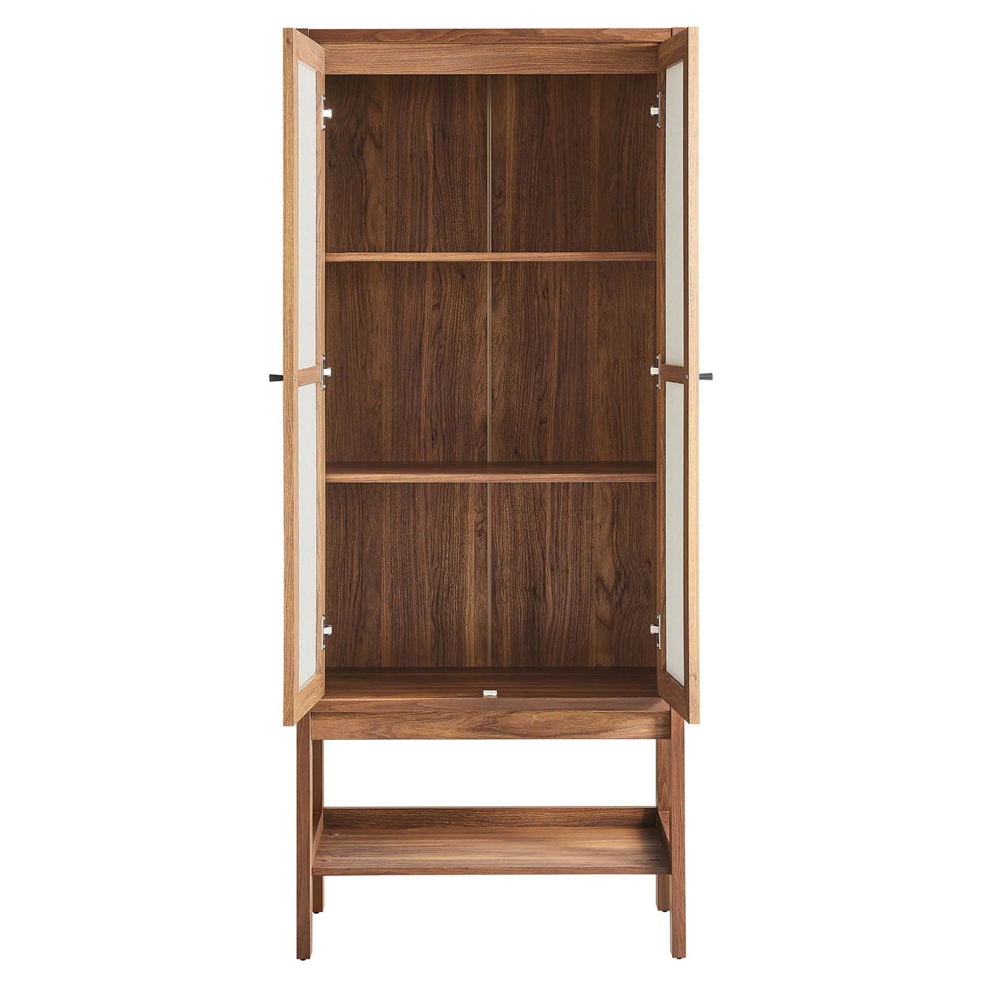 Capri Tall Wood Grain Standing Storage Cabinet in Walnut