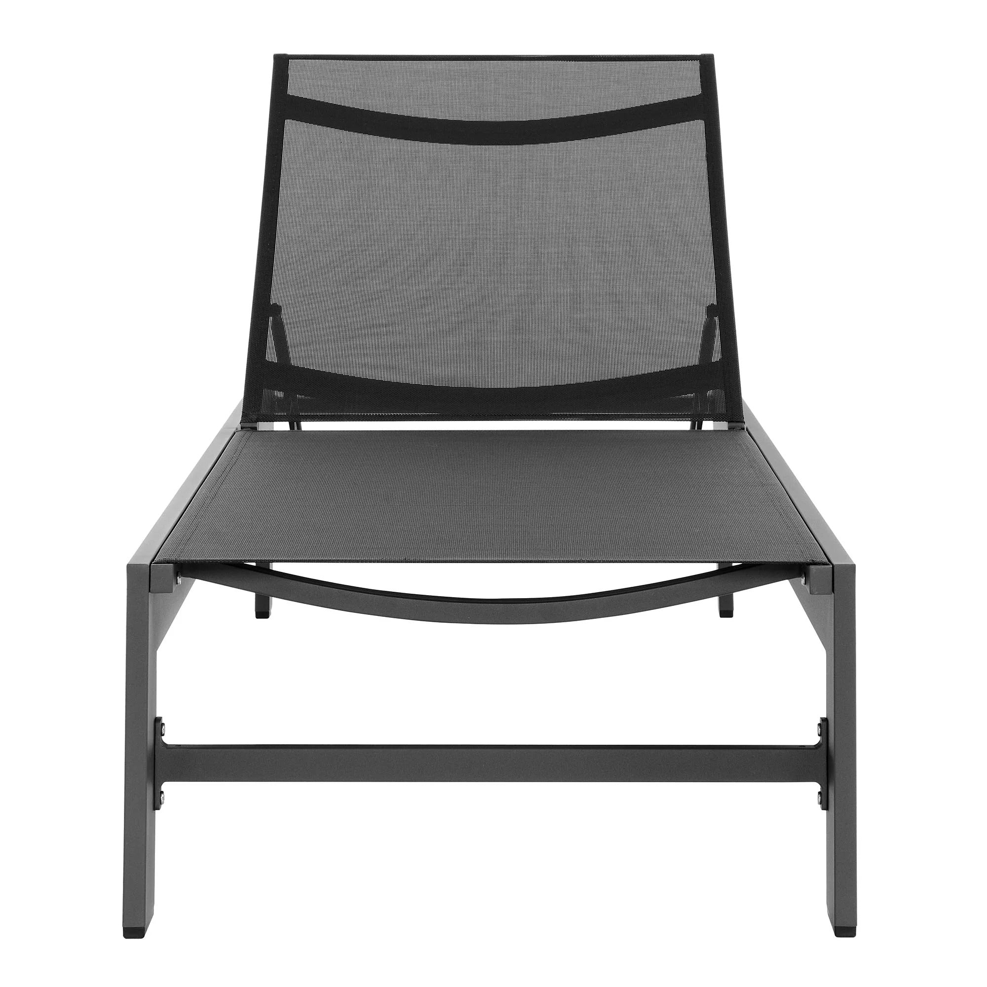 Tahoe Outdoor Patio Mesh and Aluminum Chaise Lounge in Gray