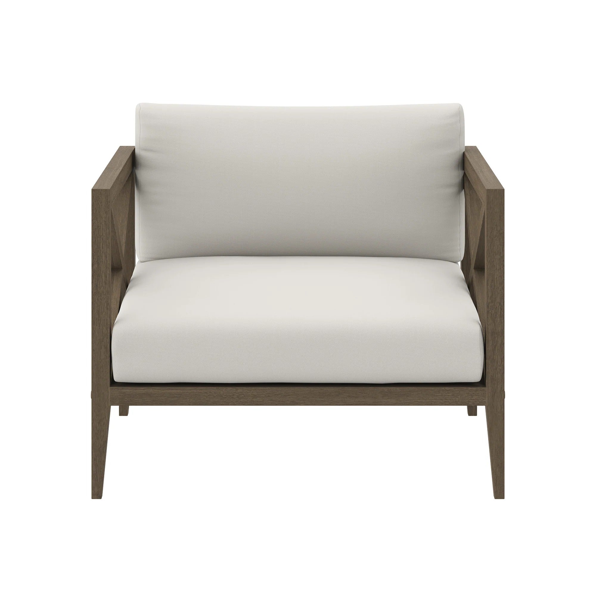 Northlake Outdoor Patio Teak Armchair in Weathered Gray White