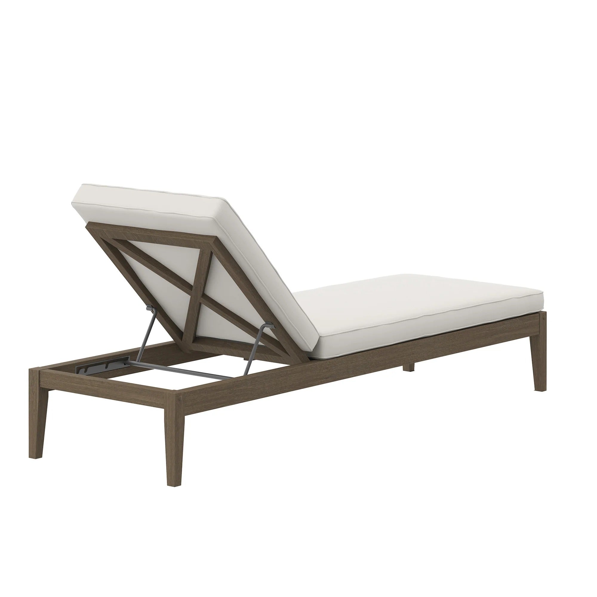 Northlake Outdoor Patio Teak Chaise Lounge in Weathered Gray White