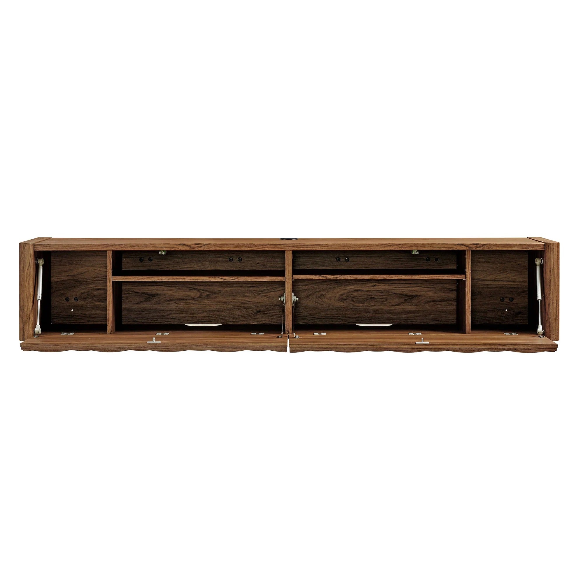 Emric Wave 71" Wall-Mounted TV Cabinet in Walnut