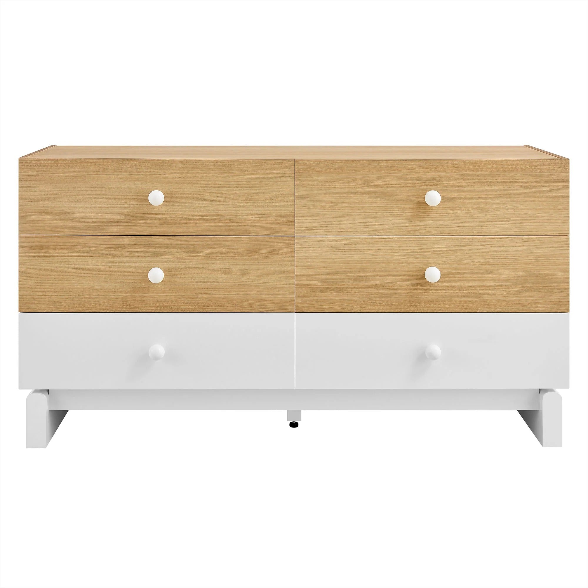 Nolia 6-Drawer Color Block Dresser in Oak White