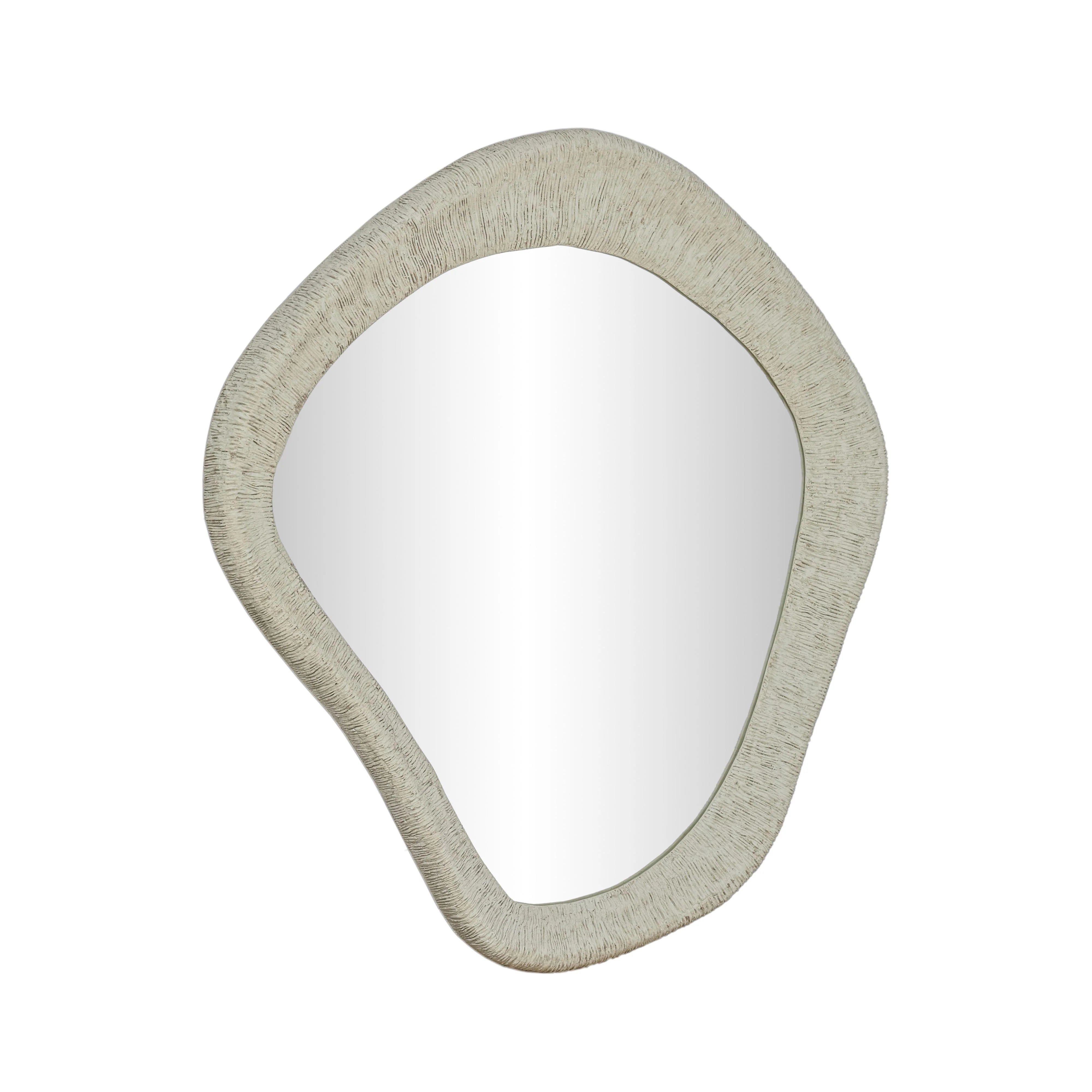Orpheus 35"X31" Ribbed Faux Stone Wall Mirror