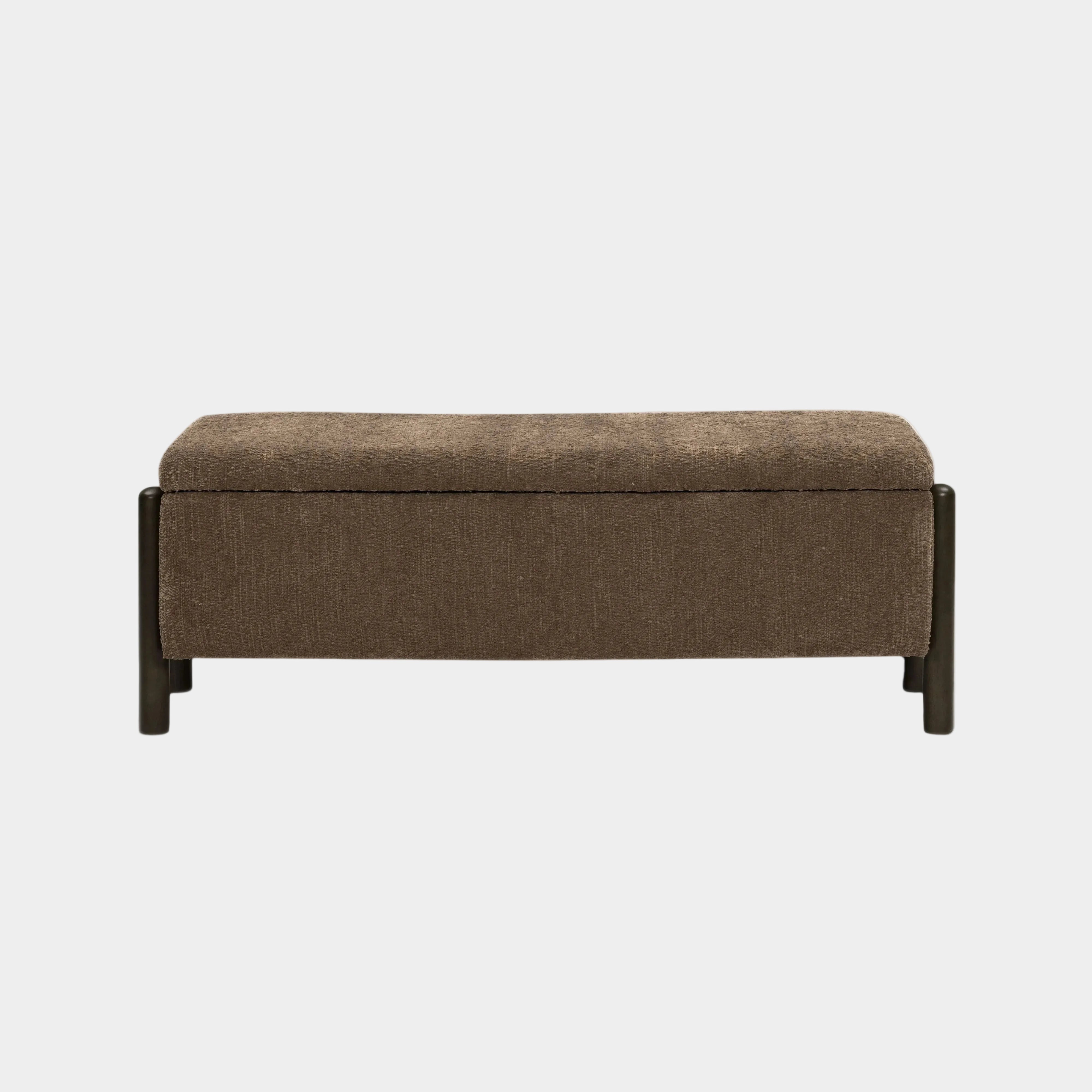Abby 52" Nubby Fabric Storage Bench